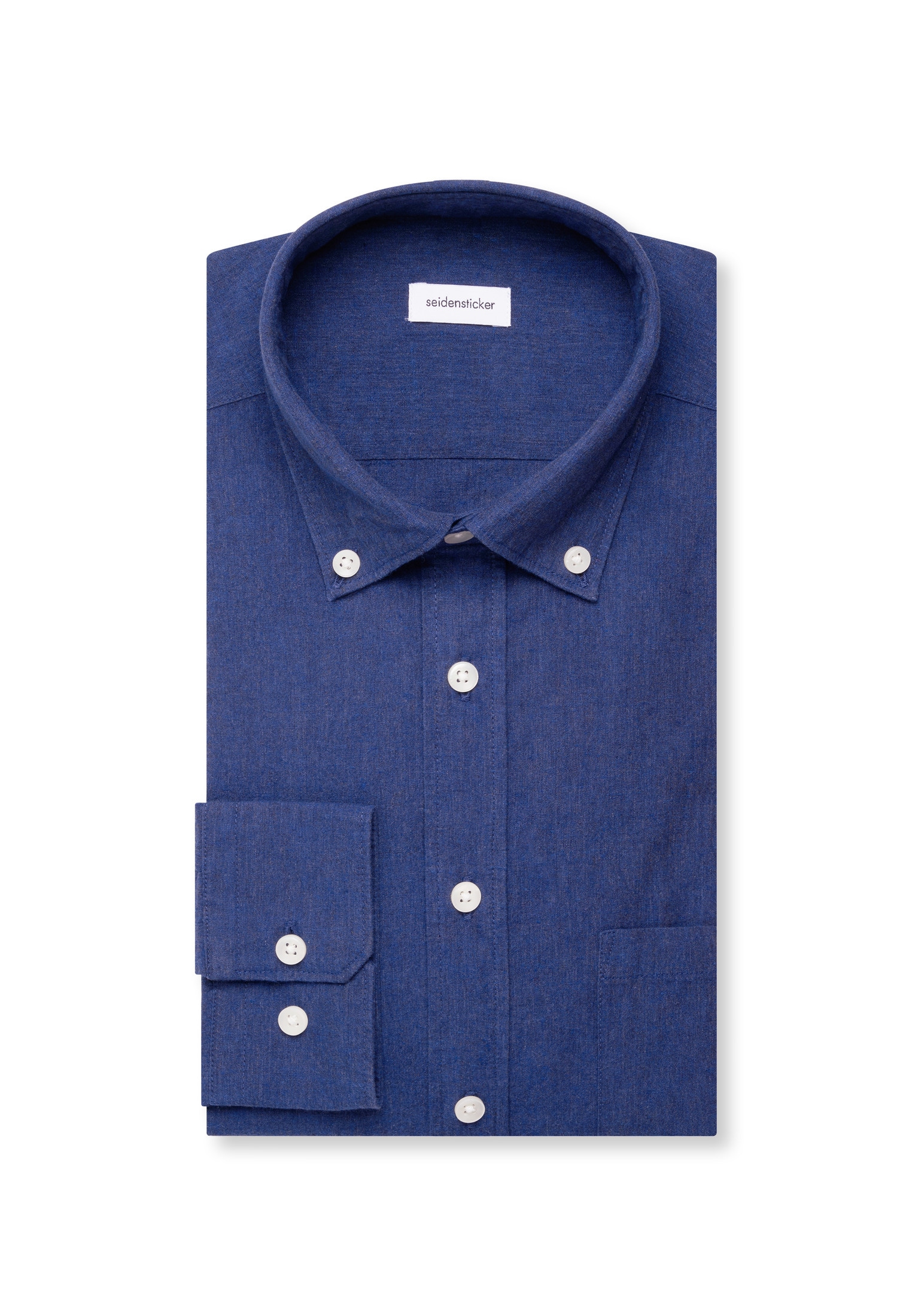 seidensticker Leinenhemd Regular 1/1 Button-Down-Kragen Uni