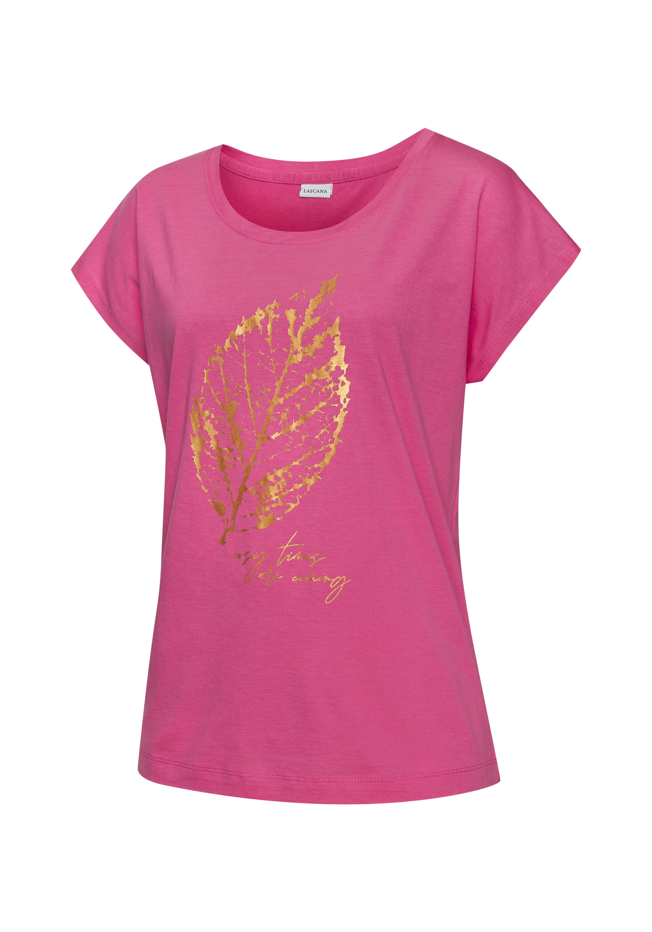 LASCANA Pyjamaoberteil, mit Folienprint