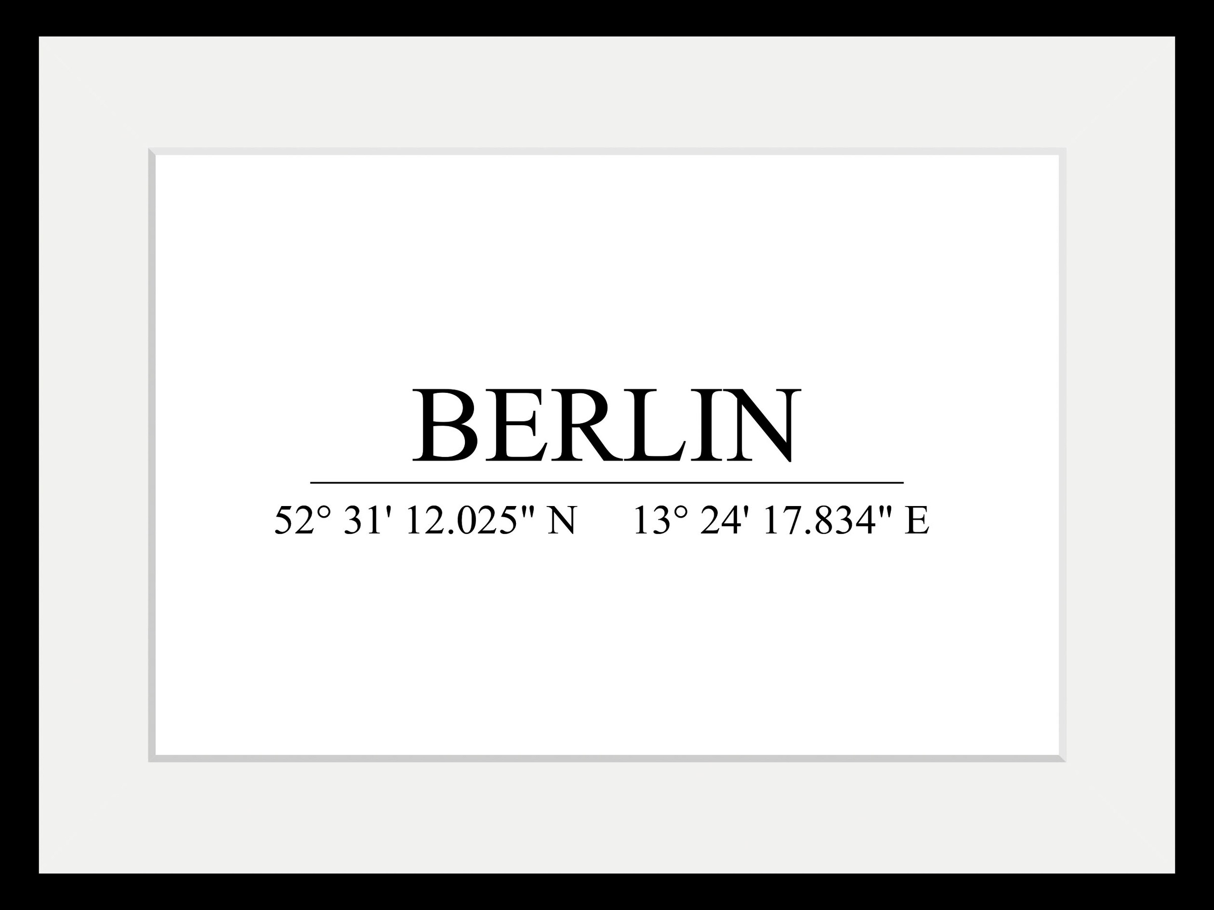 queence Bild »BERLIN«, Städte-Stadt-Berlin-Schwarz-Weiß-Deutschland, (1 St.), HD Premium Poster-Druck inkl. Holzrahmen