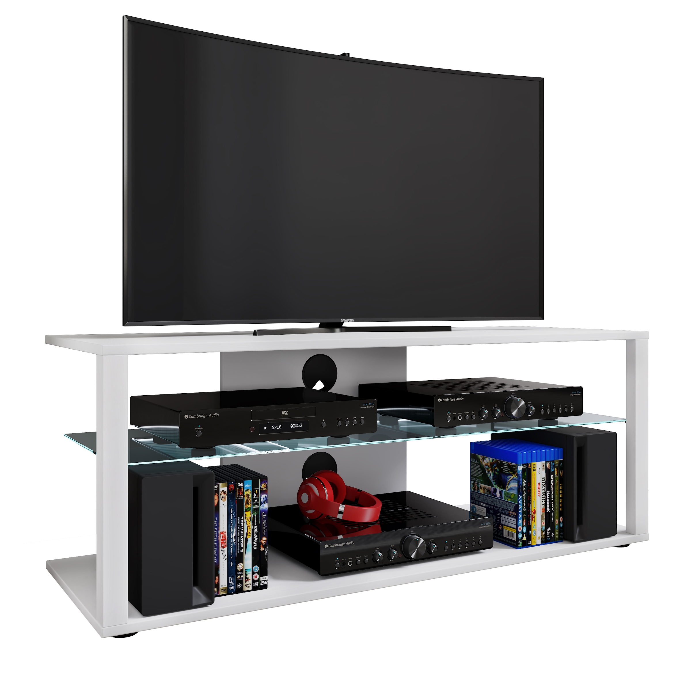 VCM TV-Board »VCM TV Möbel | Lowboard | Fernsehregal mit ausreichend Stauraum | Maße H. 45 x B. 115 x T. 41 cm | Fernseh Möbel ¿ Folas XL«, (VCM Folas)