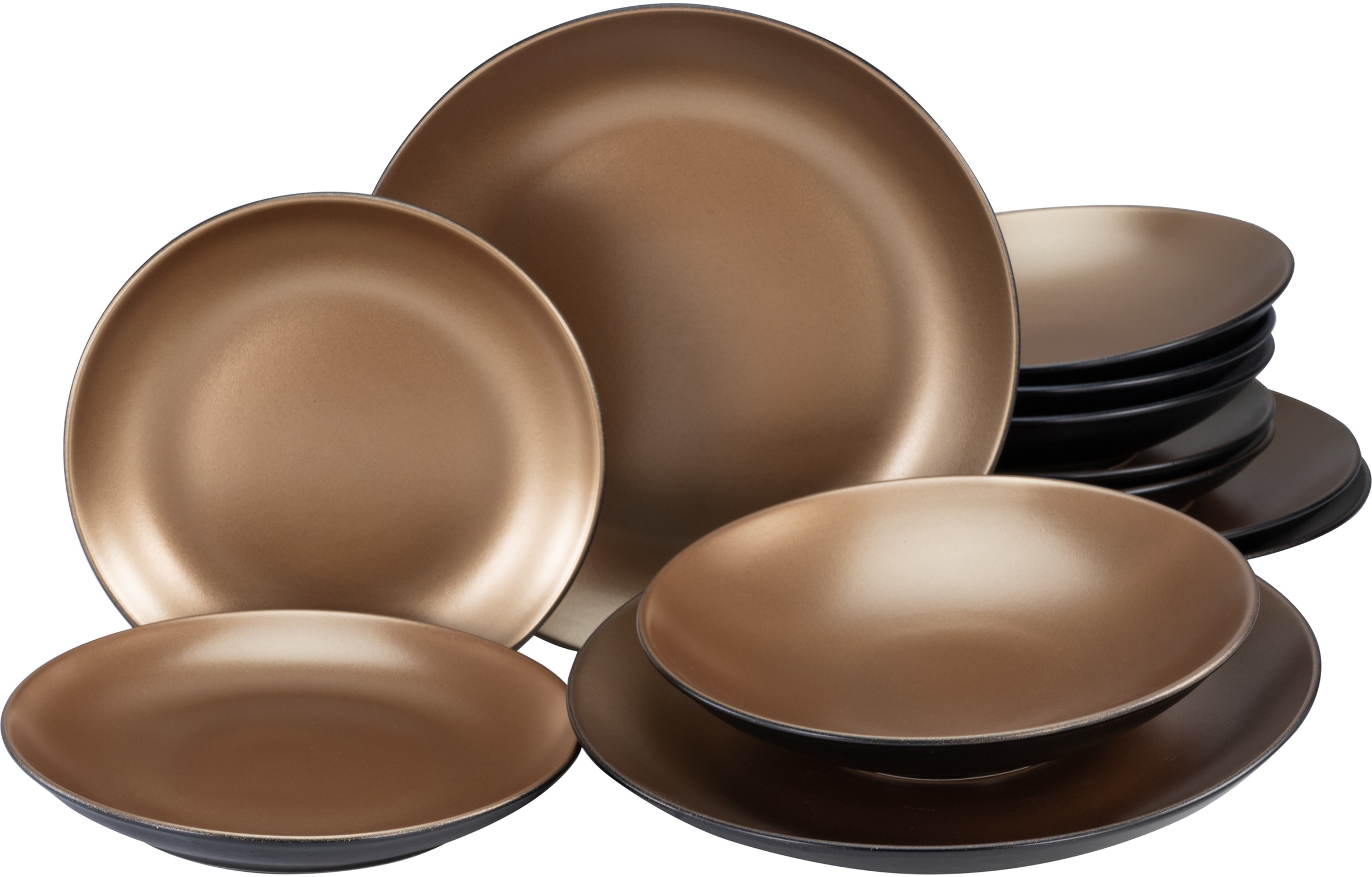 Leonique Tafelservice »Oralie«, (Set, 12 tlg.), metallische Farben