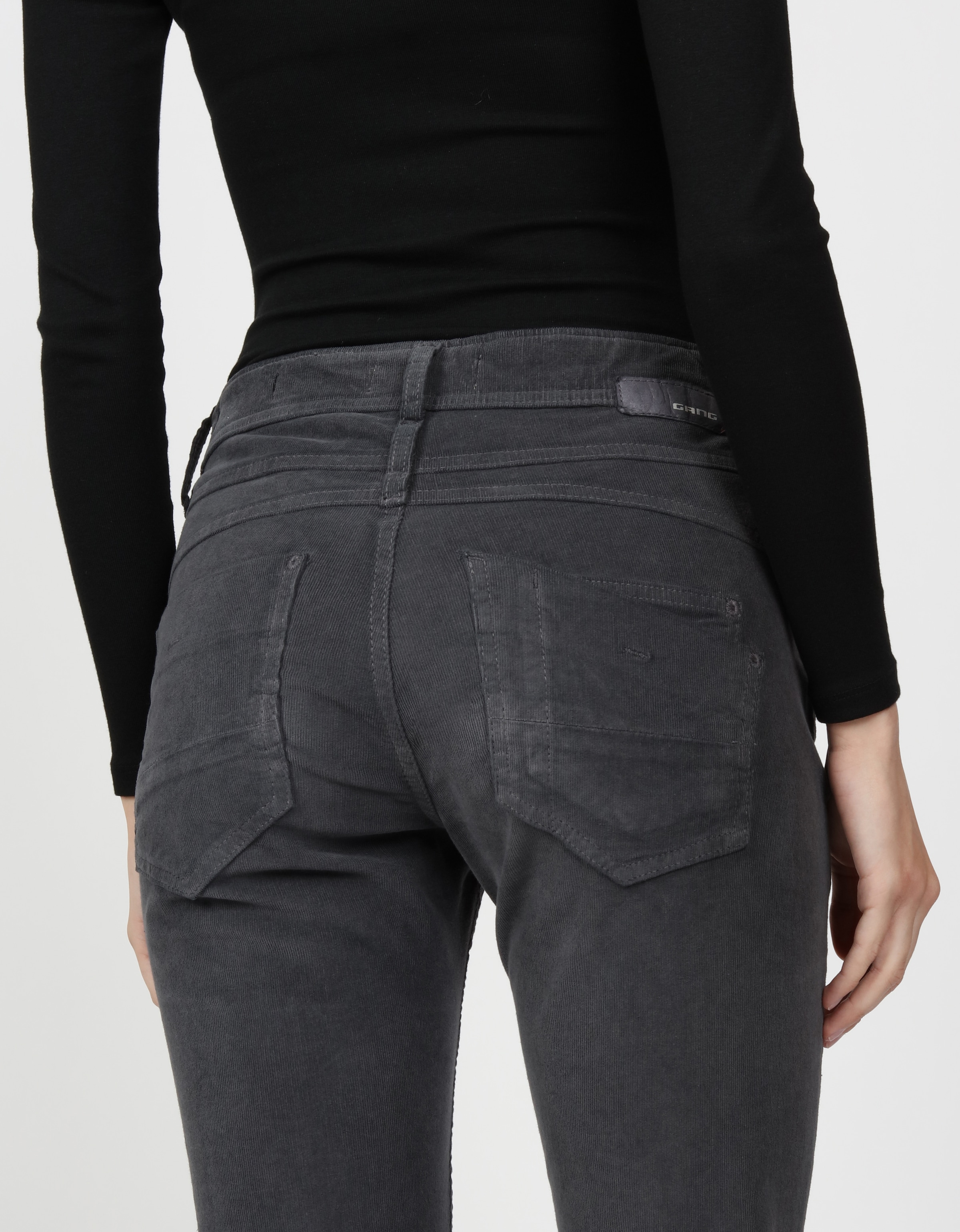GANG Cordhose »94AMELIE CROPPED«, mit doppelter rechter Gesäßtasche