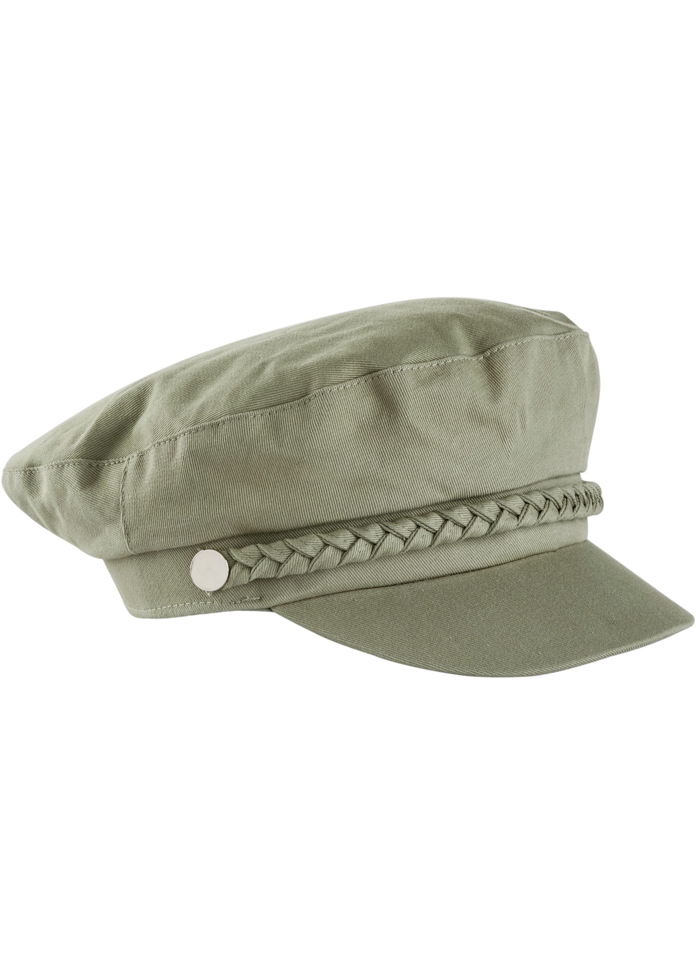 bonprix Schirmmütze aus Baumwolle, gefüttert, Zierkordel und fester Schirm