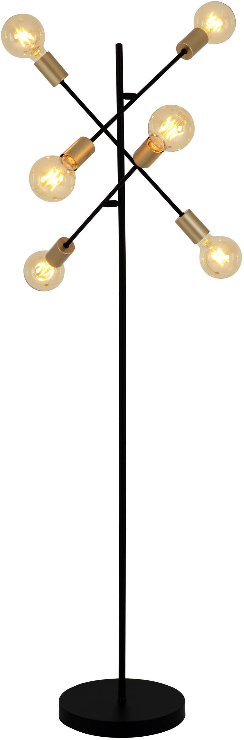 näve Stehlampe »Modo« E27 1 Stk. E27 max. 40W, incl. Tippschalter/Fußschalter, Farbe: schwarz, gold