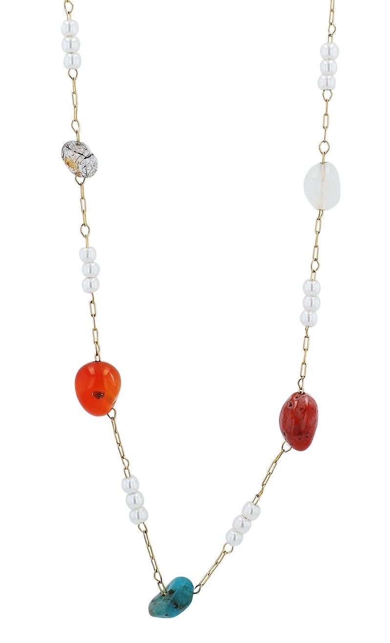 Adelia´s Gliederkette »Damen Halskette aus Edelstahl mit Süßwasserperle 40 cm«