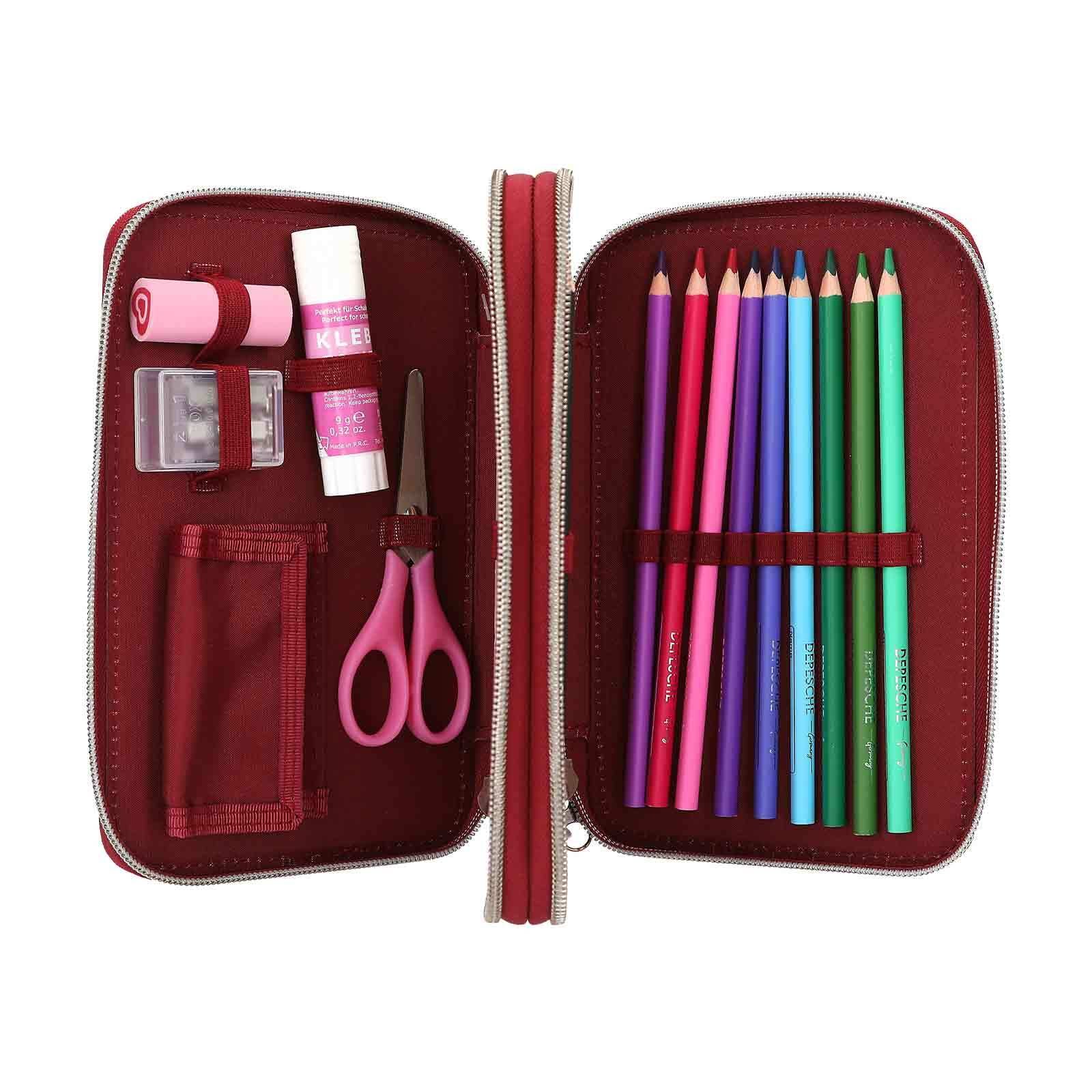 Depesche Buntstift »2-Fach Federtasche FUR-EVER FRIENDS TOPModel 5,5 x 13 x 20 cm rot«