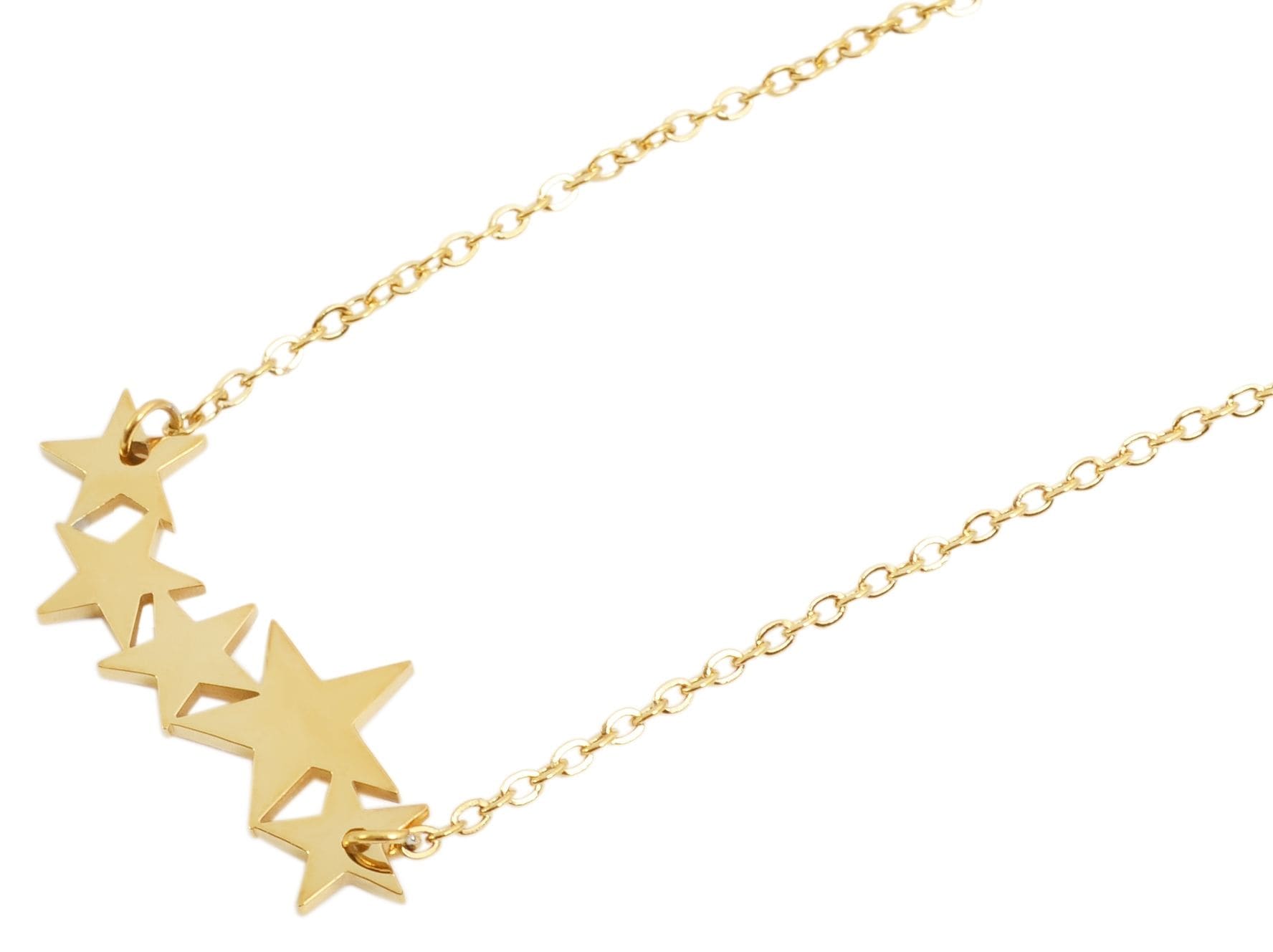 Adelia´s Gliederkette »Damen Halskette ¿ Ankerkette Stern aus Edelstahl 43+5«
