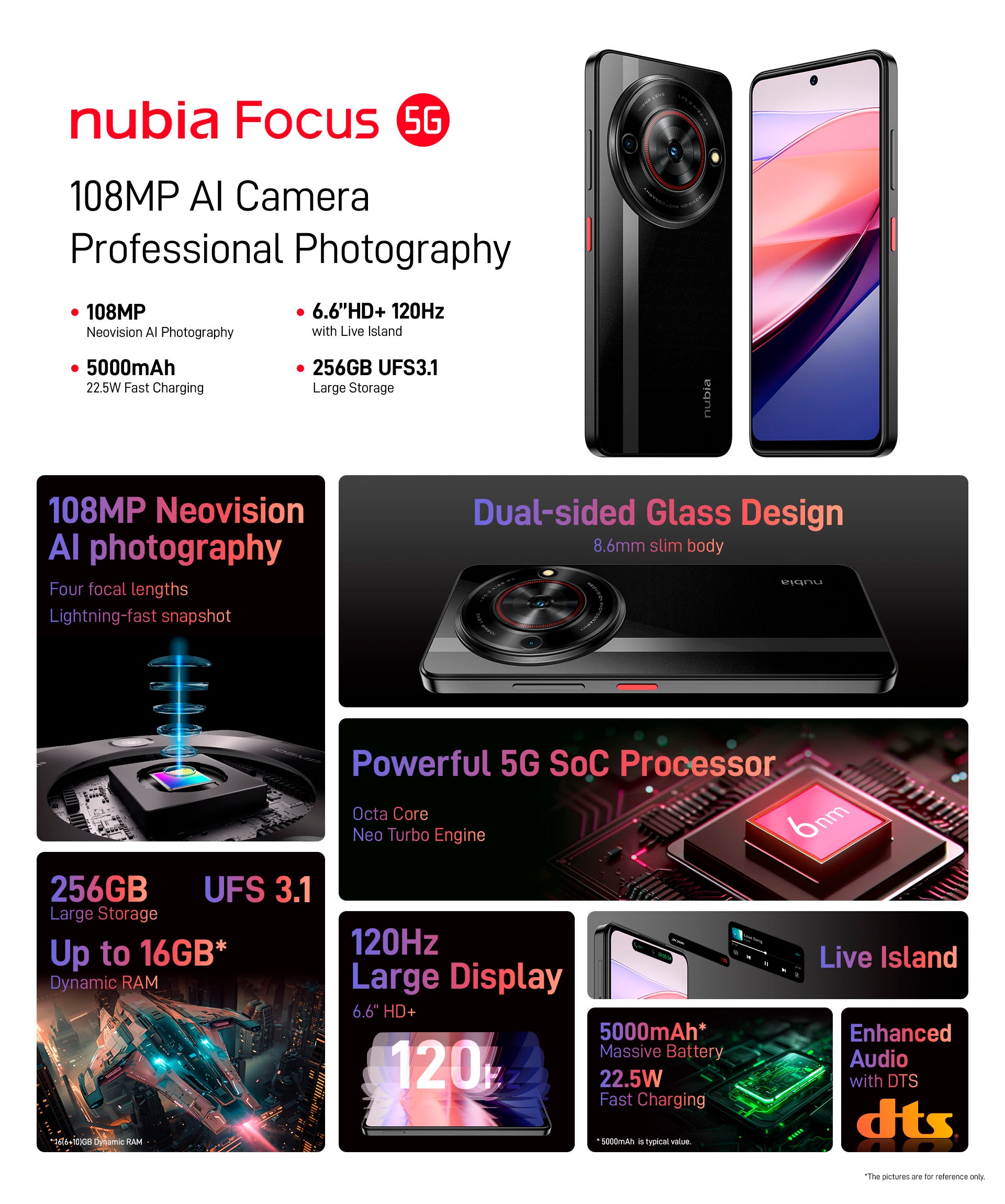 Nubia Smartphone »Focus 5G«, schwarz