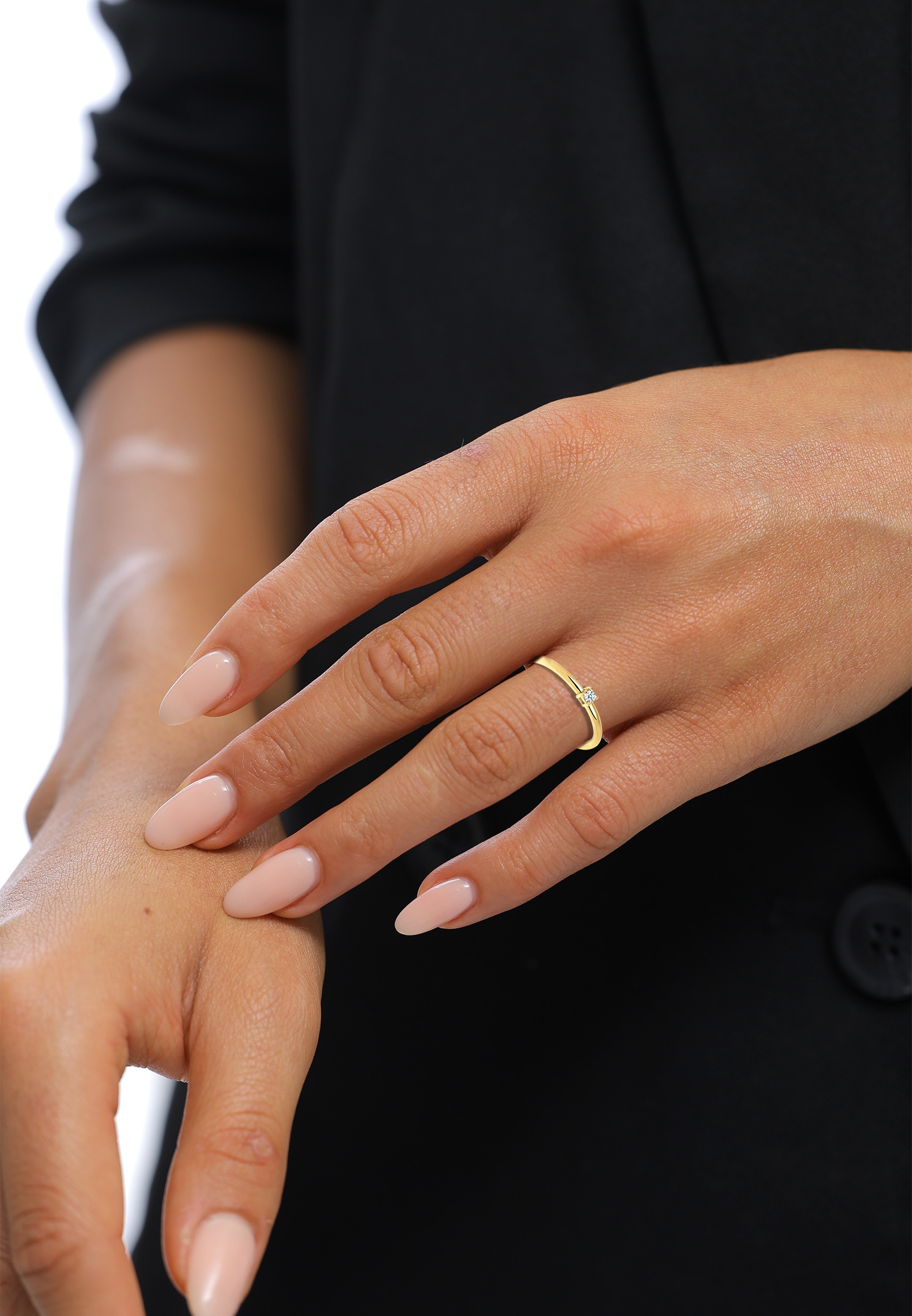 Elli DIAMONDS Verlobungsring »Ring Diamant Weiß Brillantschliff (0.03 ct) 375 Gelbgold«