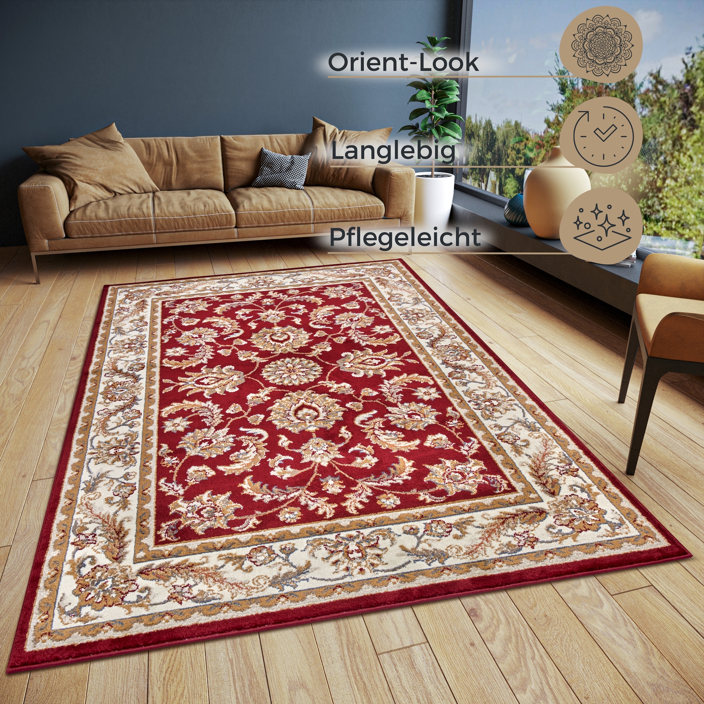 HANSE Home Teppich »Reni«, rechteckig, 8 mm Höhe, Läufer, Orientalisch, Kurzflor, Wohnzimmer, Schlafzimmer, Esszimmer