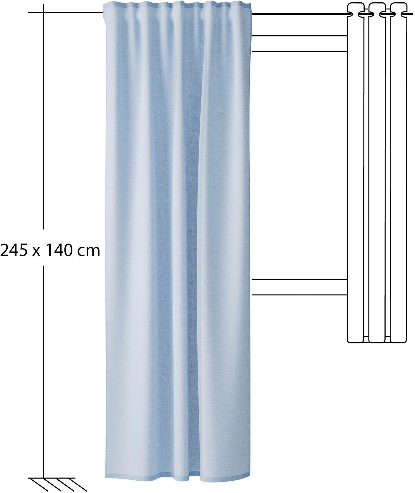 HOMING Gardine »Oskar« verdeckte Schlaufen 1 Stk. tlg. Fertigschal