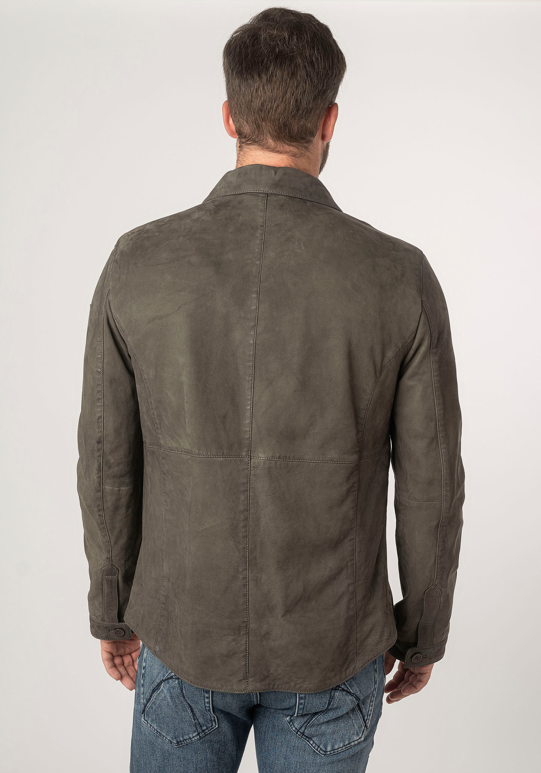 Mauritius Lederjacke »MMJemmo«, mit Hemdblusenkragen, Knopfleiste