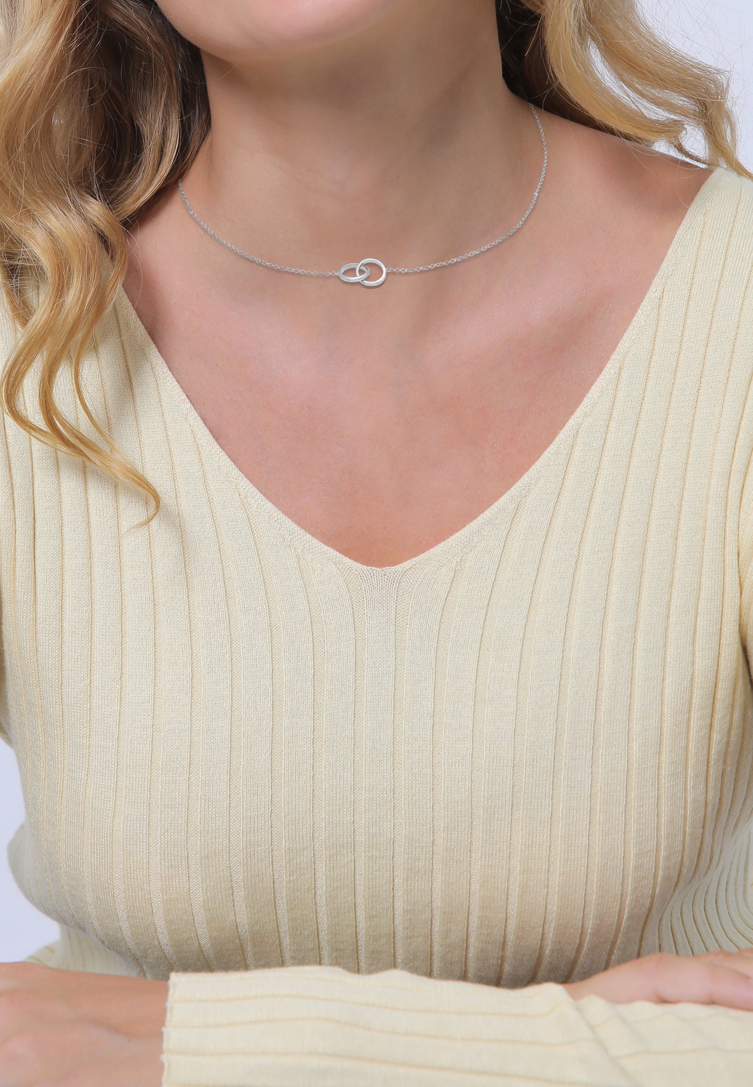 Elli Choker »Halskette Choker Ringe Kreis Minimal Trend 925 Silber«