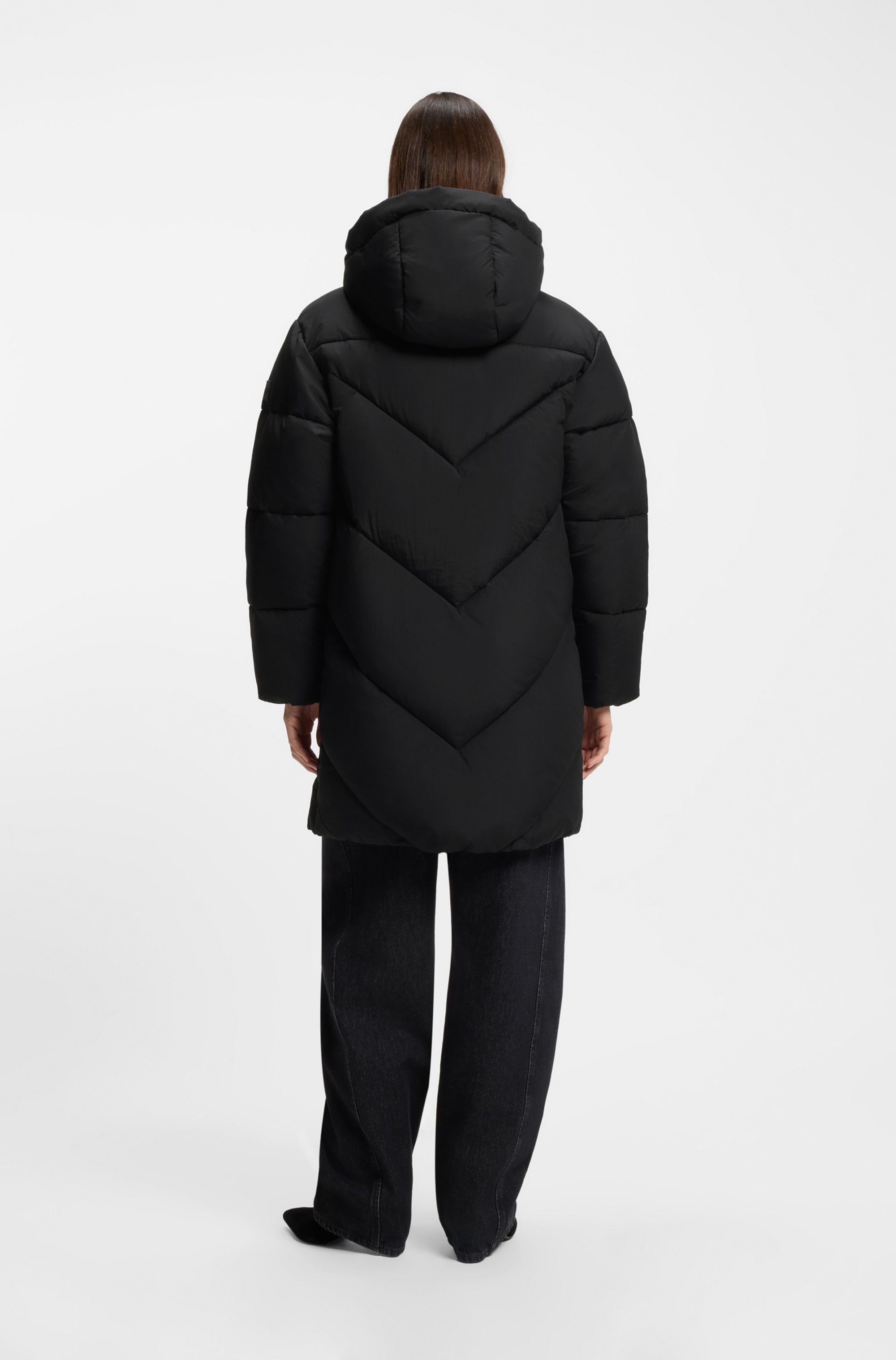 BOSS ORANGE Steppmantel »Piapolly Premium Damenmode«, mit Kapuze, Chevron-Steppung