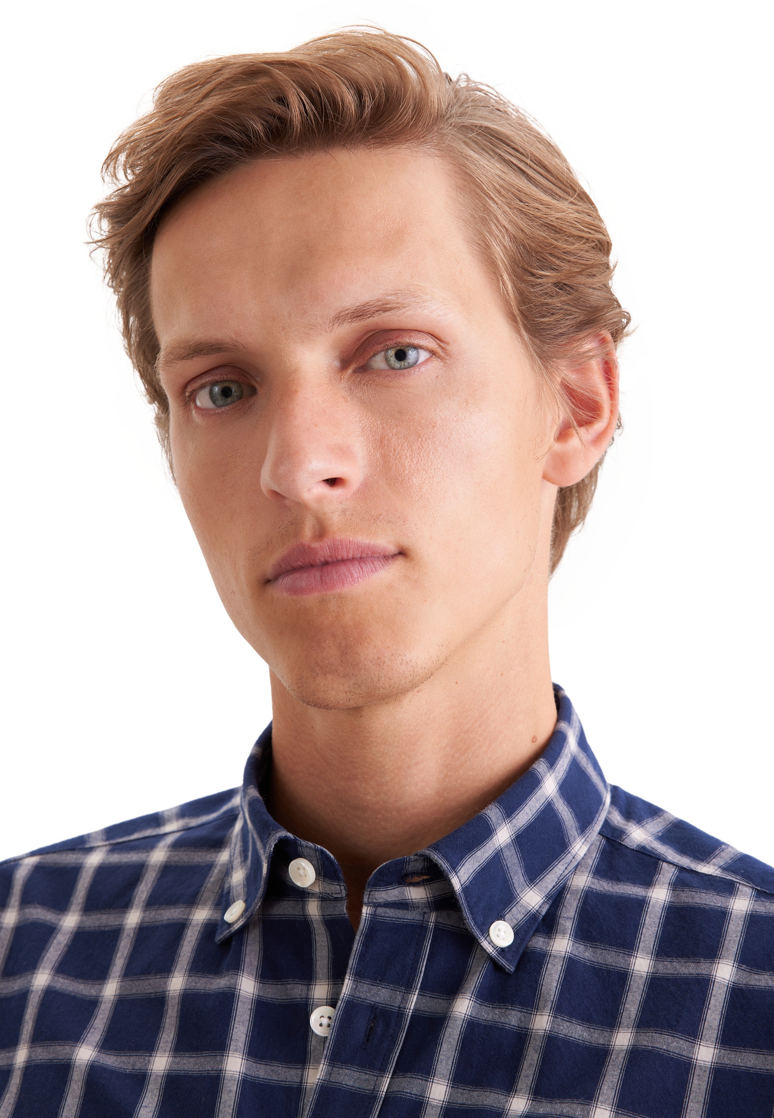 seidensticker Businesshemd Regular 1/1 Button-Down-Kragen Karo