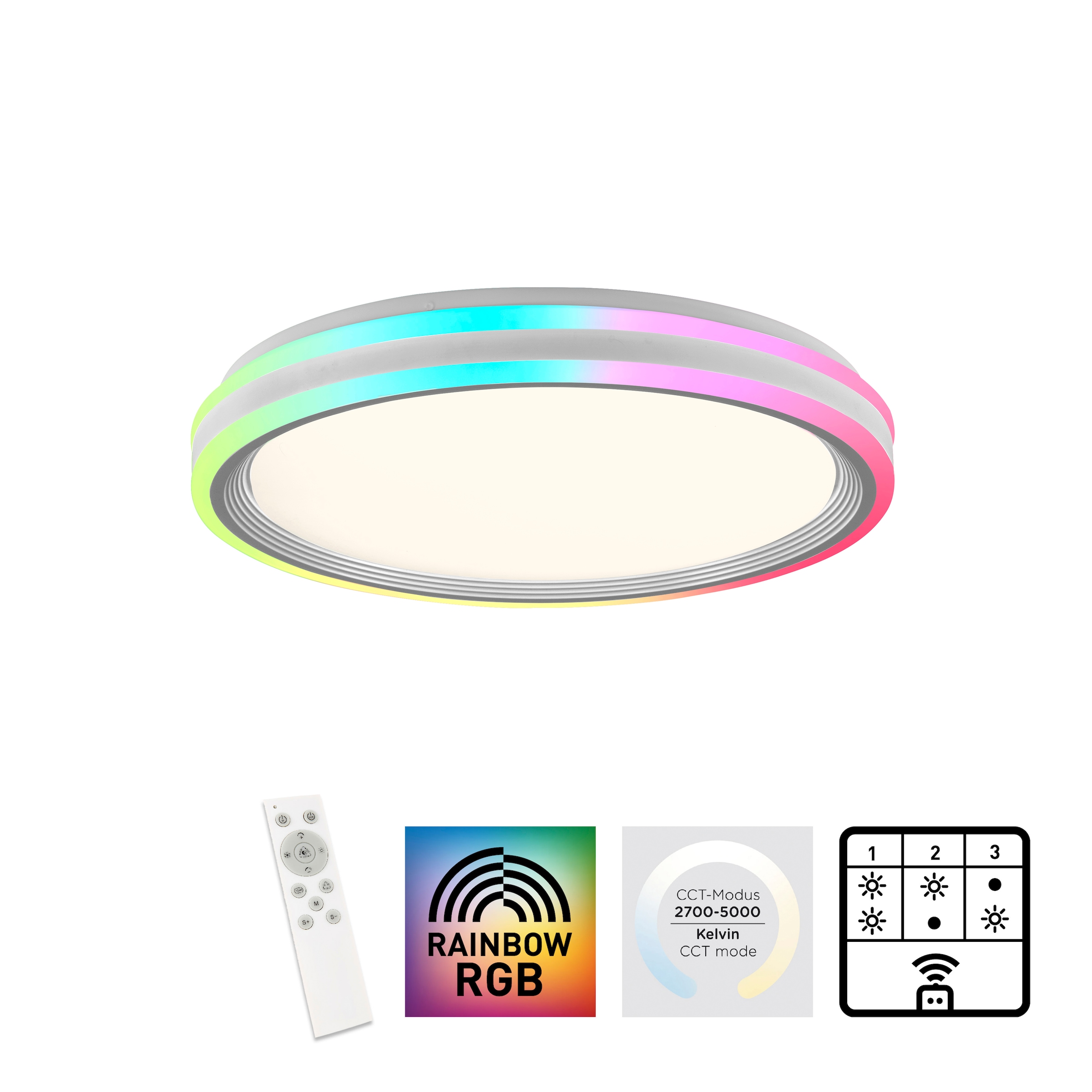 2 RGB-Rainbow, »SPHERIC«, dimmbar bei LIGHT flammig-flammig, CCT inkl., OTTO Deckenleuchte über JUST Infrarot - LED, Fernbedienung,