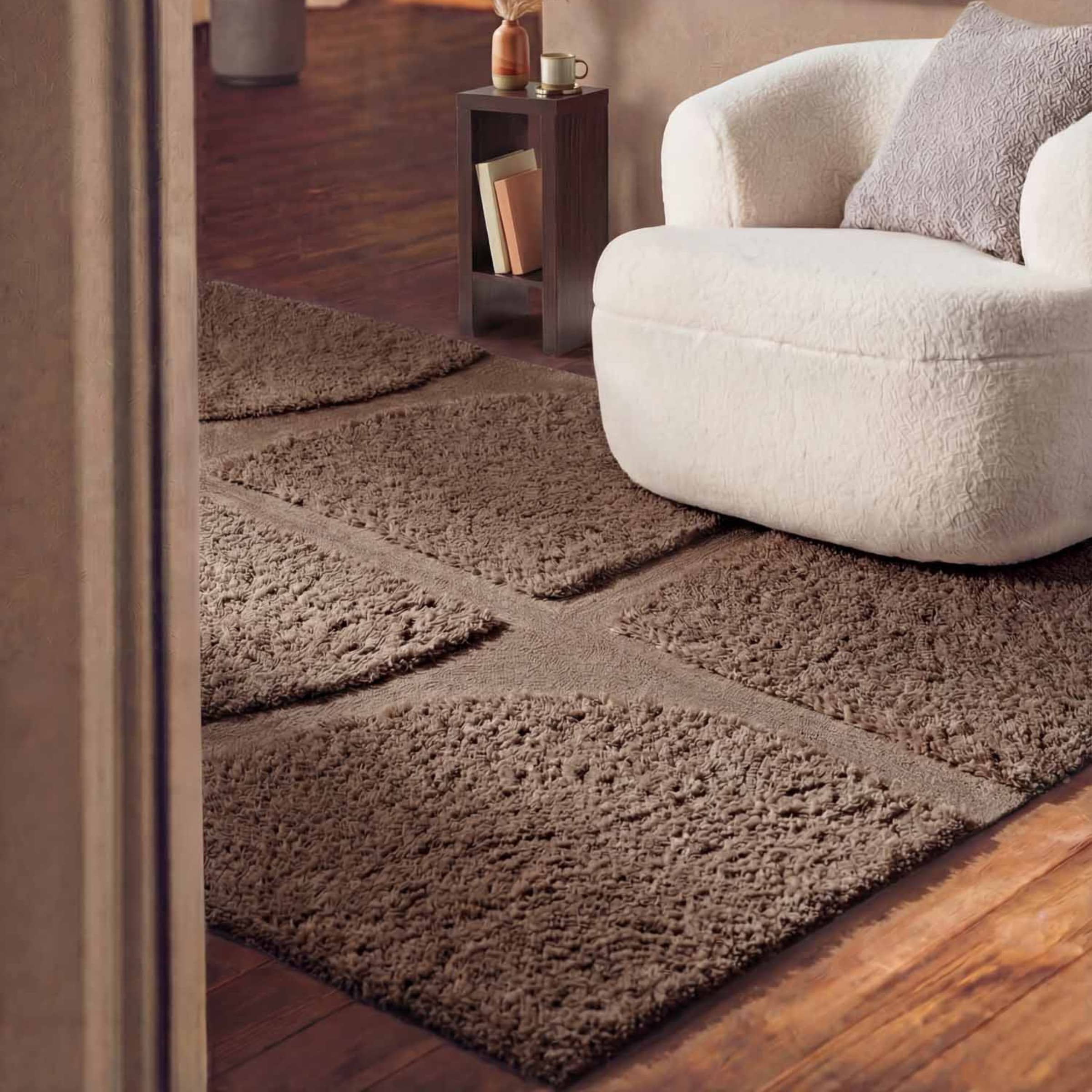 Ted Baker Hochflor-Teppich »Jasper , auch in rund« rechteckig 25 mm Höhe Hoch-Tief-Struktur, Weich, Shaggy, Modern, Wohnzimmer, Schlafzimmer