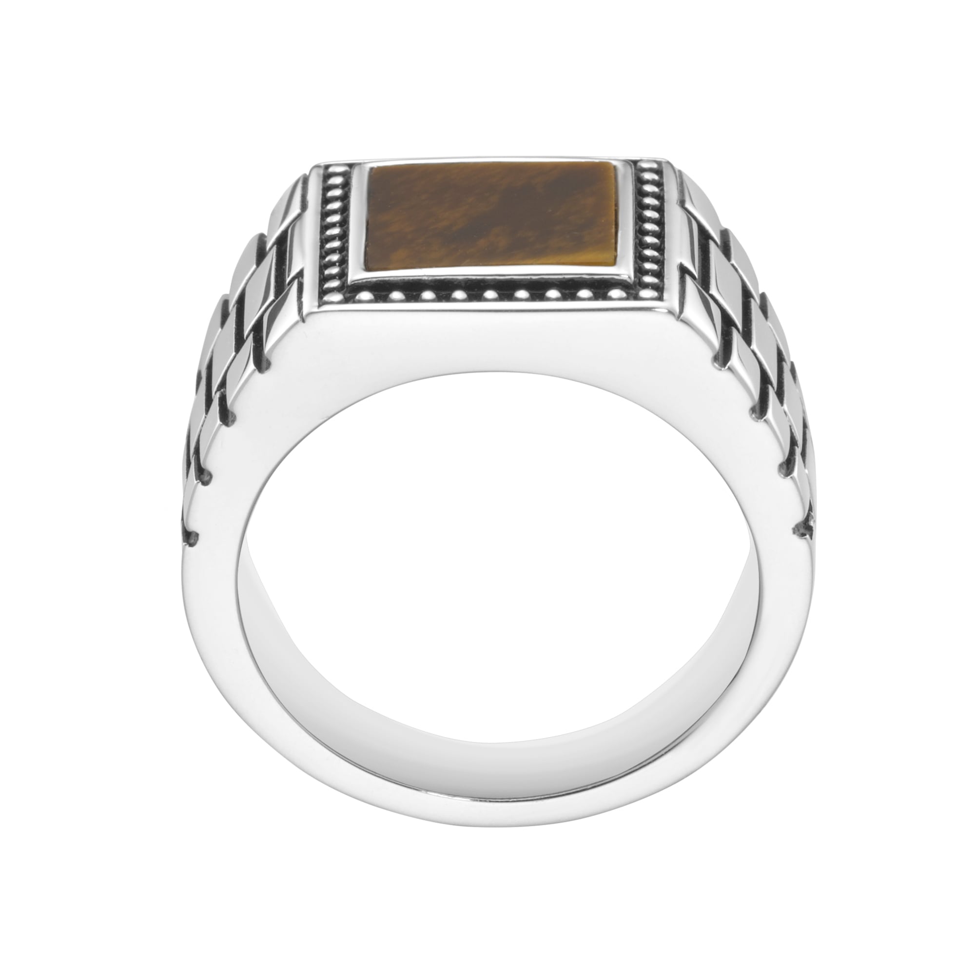 GIORGIO MARTELLO MILANO Silberring »Ring Siegelring mit Tigerauge-Einlage, Silber 925«