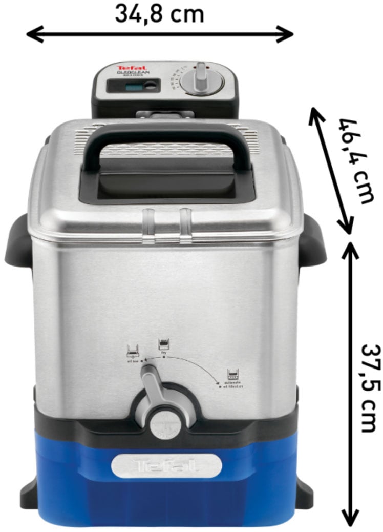 Tefal Kaltzonenfritteuse »Oleoclean Pro Inox & Design«, 2300 W, automatische Öl/Fett Filterung, Timer, Thermostat, 3,5l Öl, FR8040