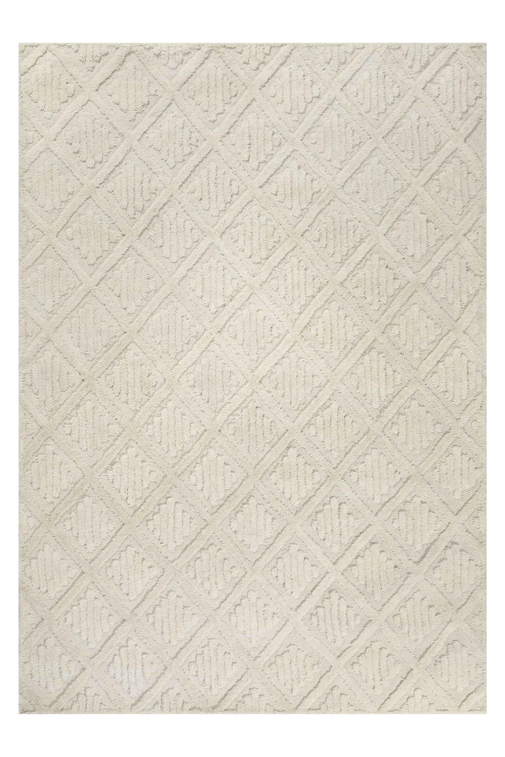 Wecon home Wollteppich »Hamptons SEVENTEEN«, rechteckig, 10 mm Höhe, Läufer, Schurwolle, Kurzflor, Wohnzimmer, Schlafzimmer, elegant, Raute