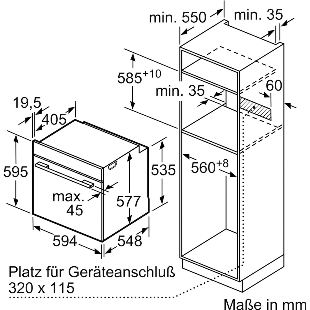 SIEMENS Backofen-Set »EQ872DV01R«, HB672GBS1, mit 3-fach-Teleskopauszug, Pyrolyse-Selbstreinigung