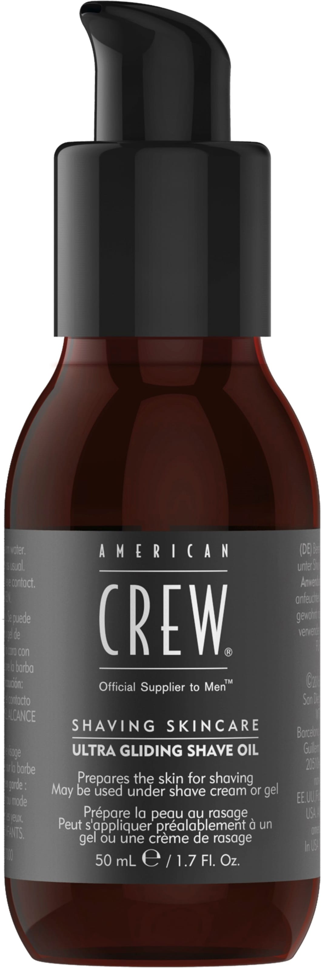 American Crew Herren Bartöl »Ultra Gliding Shave Oil 50 ml« mit botanischen Zutaten und ätherischen Ölen in grau