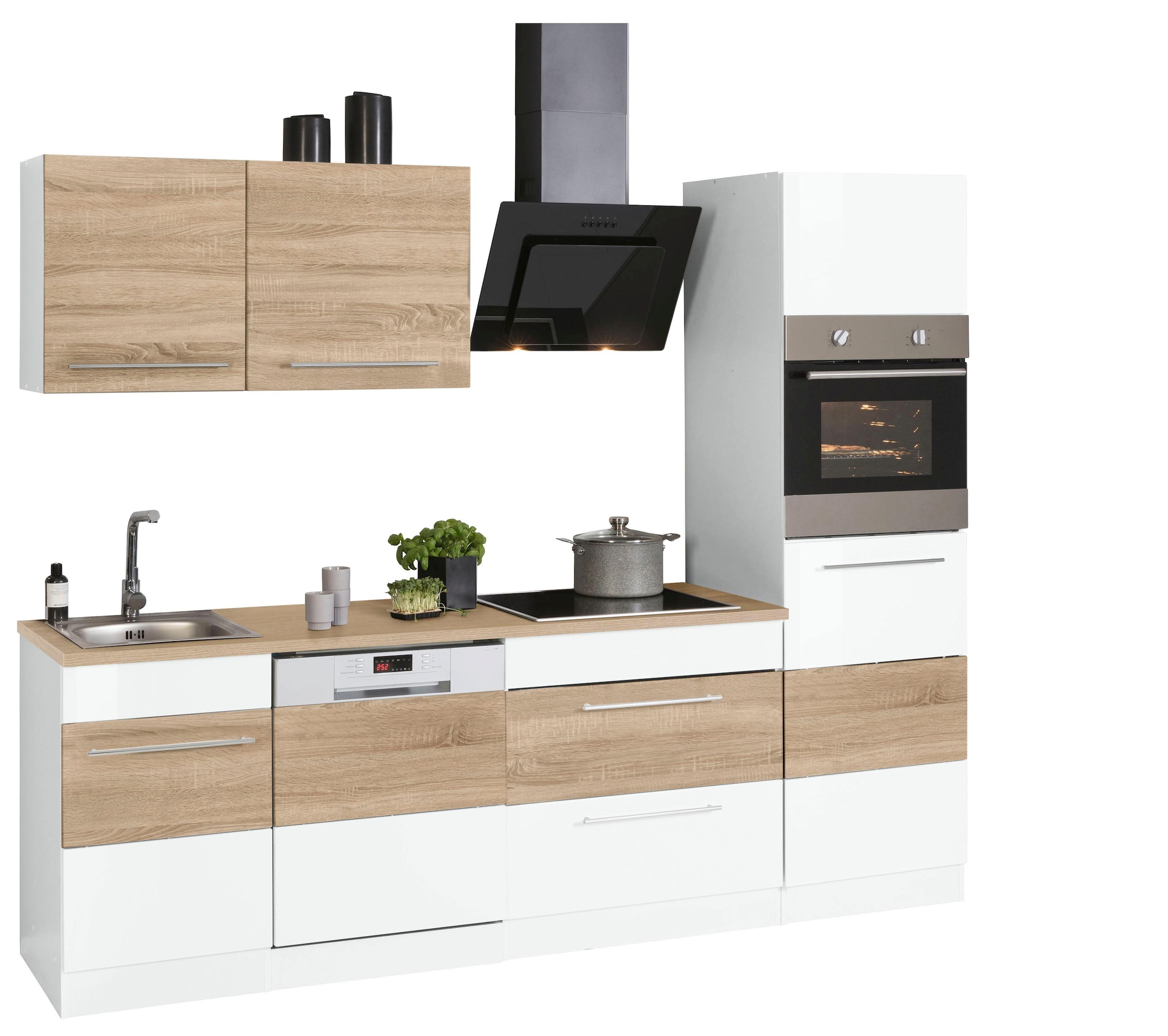 KOCHSTATION Küchenzeile »KS-Trient« Breite 250 cm, wahlweise mit E-Geräten, mit Arbeitsplatte