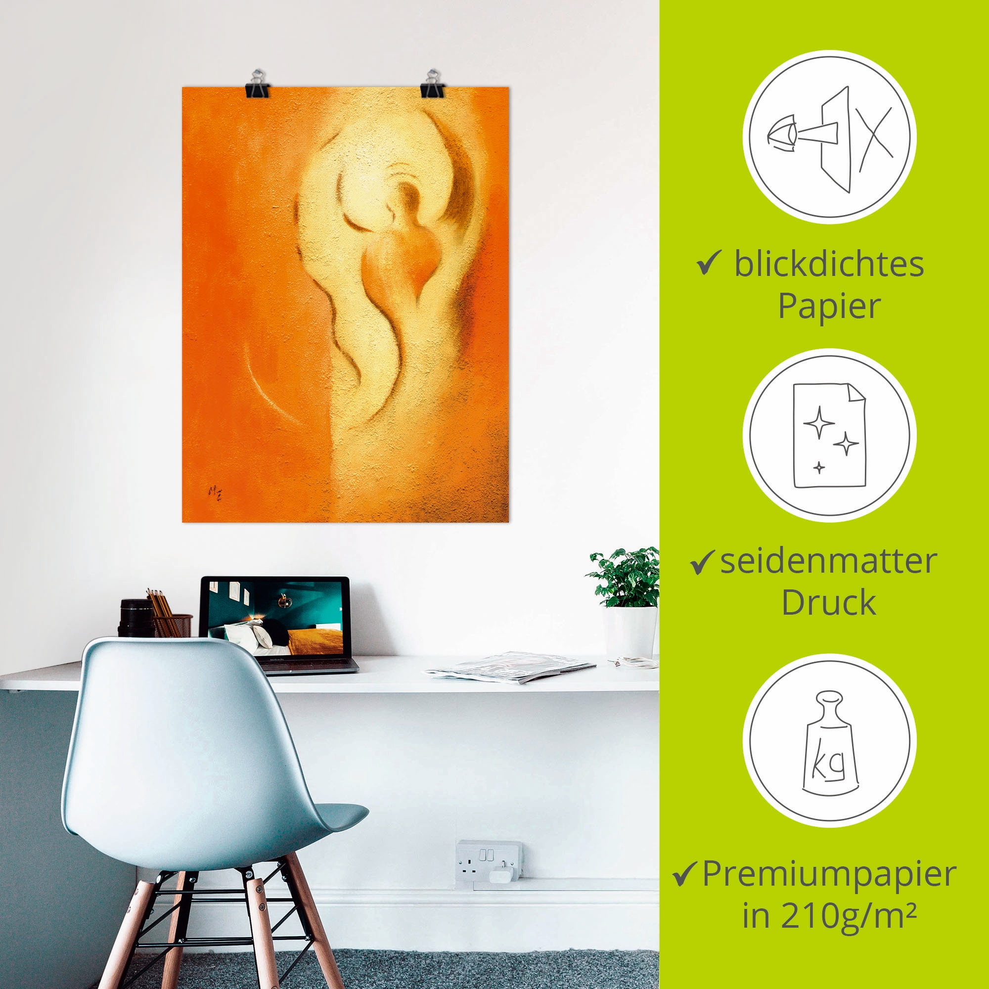 Artland Poster »Engel der Freude«, Religion, (1 St.), als Alubild, Leinwandbild, Wandaufkleber oder Poster in versch. Größen