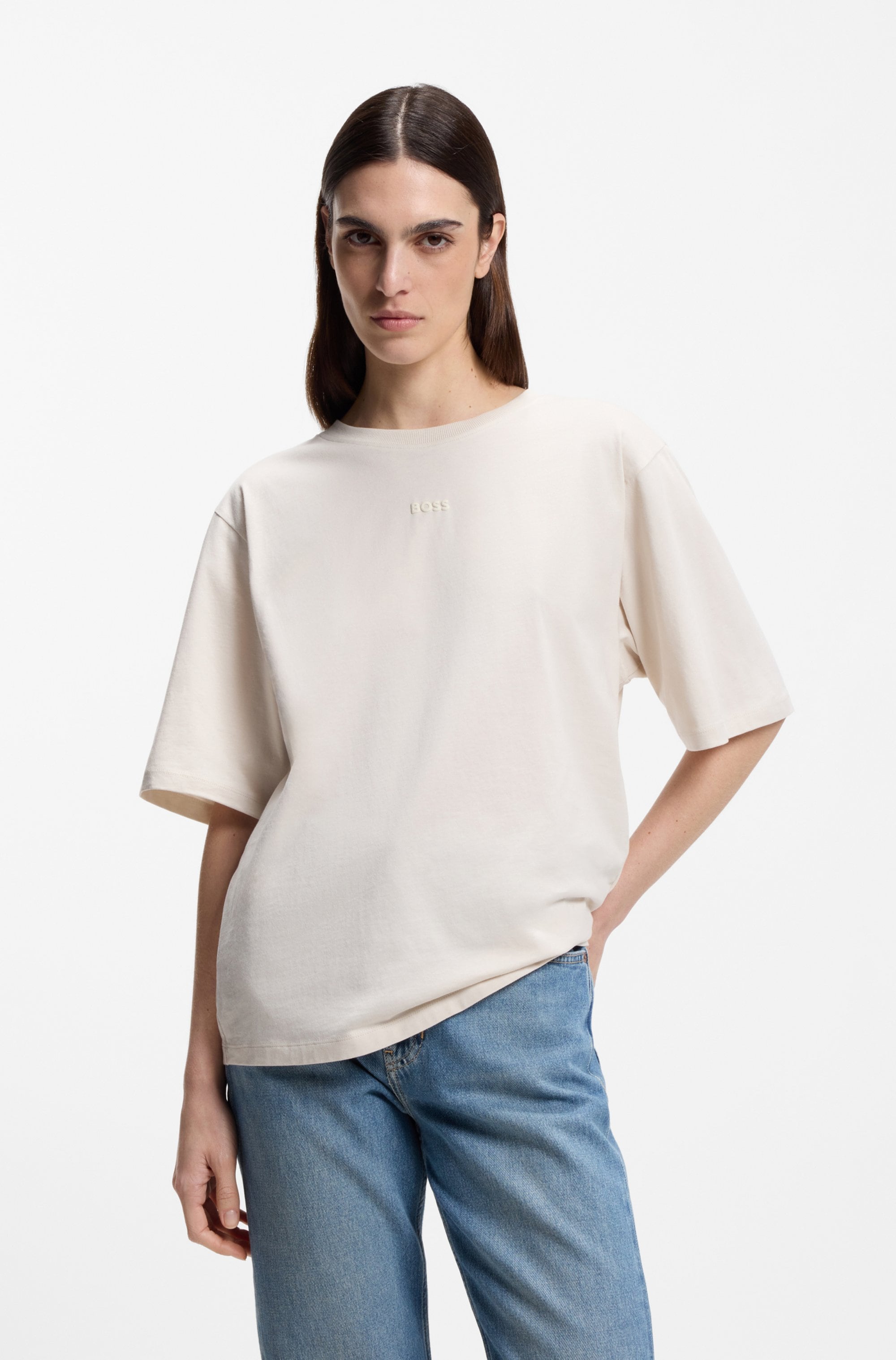 BOSS ORANGE T-Shirt »Enis Premium Damenmode« mit weiten Ärmeln