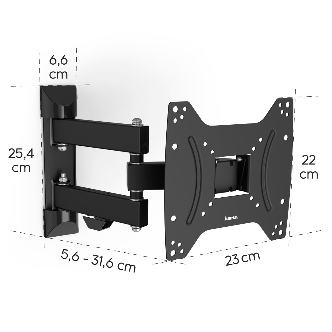 Hama TV-Wandhalterung »Halterung, schwenkbar, neigbar, ausziehbar von 48 - 122 (19" - 48")« bis 122 cm Zoll max. 20 kg