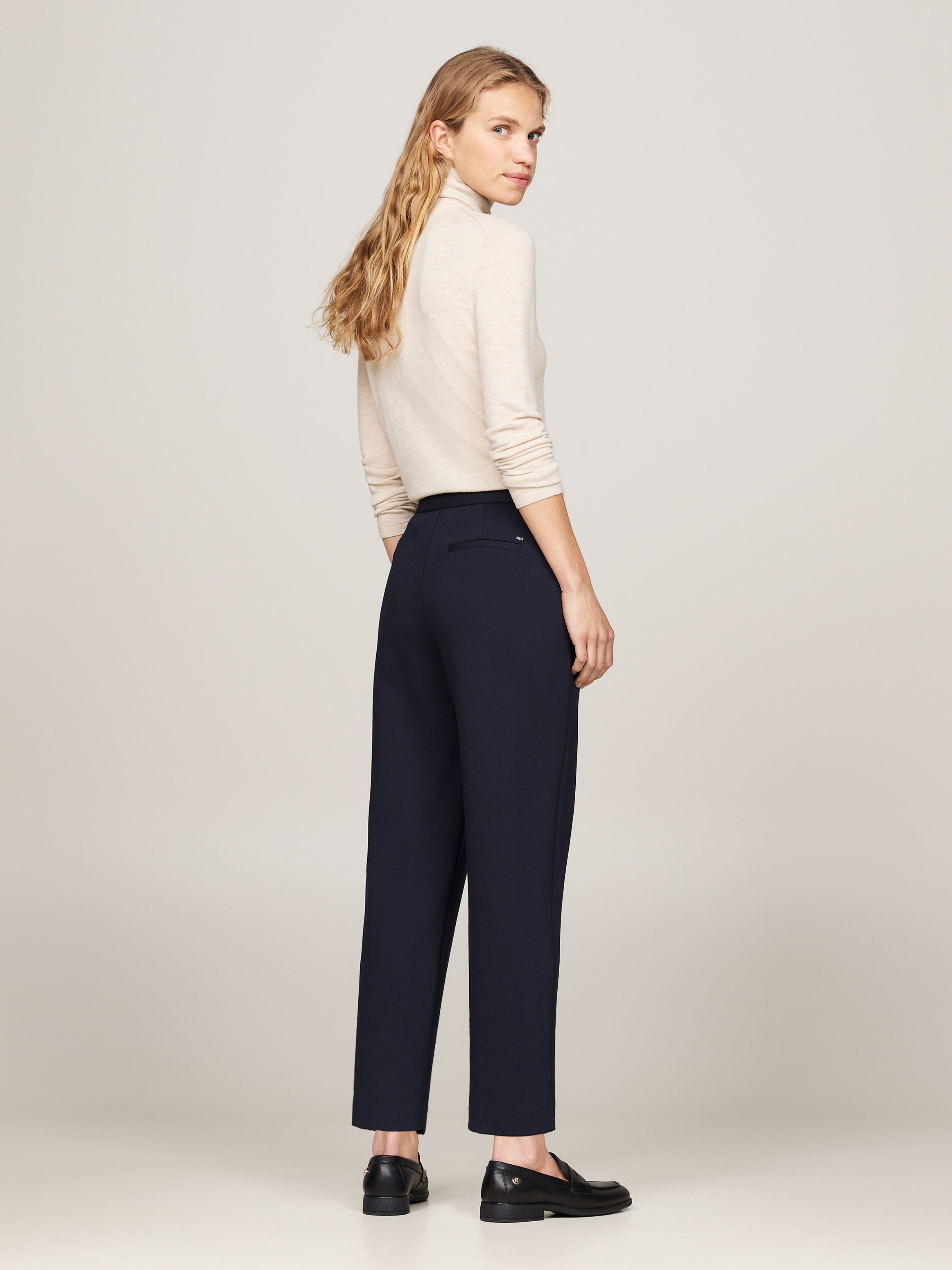 Tommy Hilfiger Webhose »PUNTO SLIM STRAIGHT PANT«, mit Tommy Hilfiger Flagge