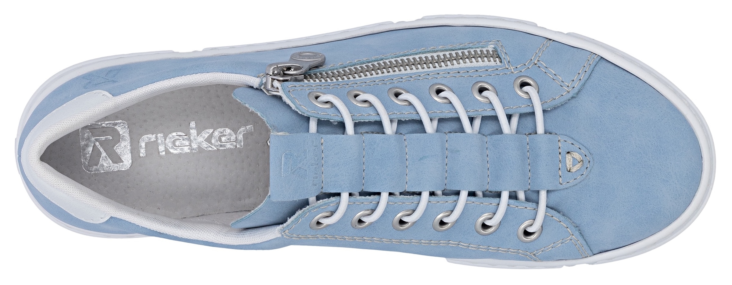 Rieker Slip-On Sneaker  mit Reißverschluss außen, Freizeitschuh, Halbschuh, Schlupfschuh