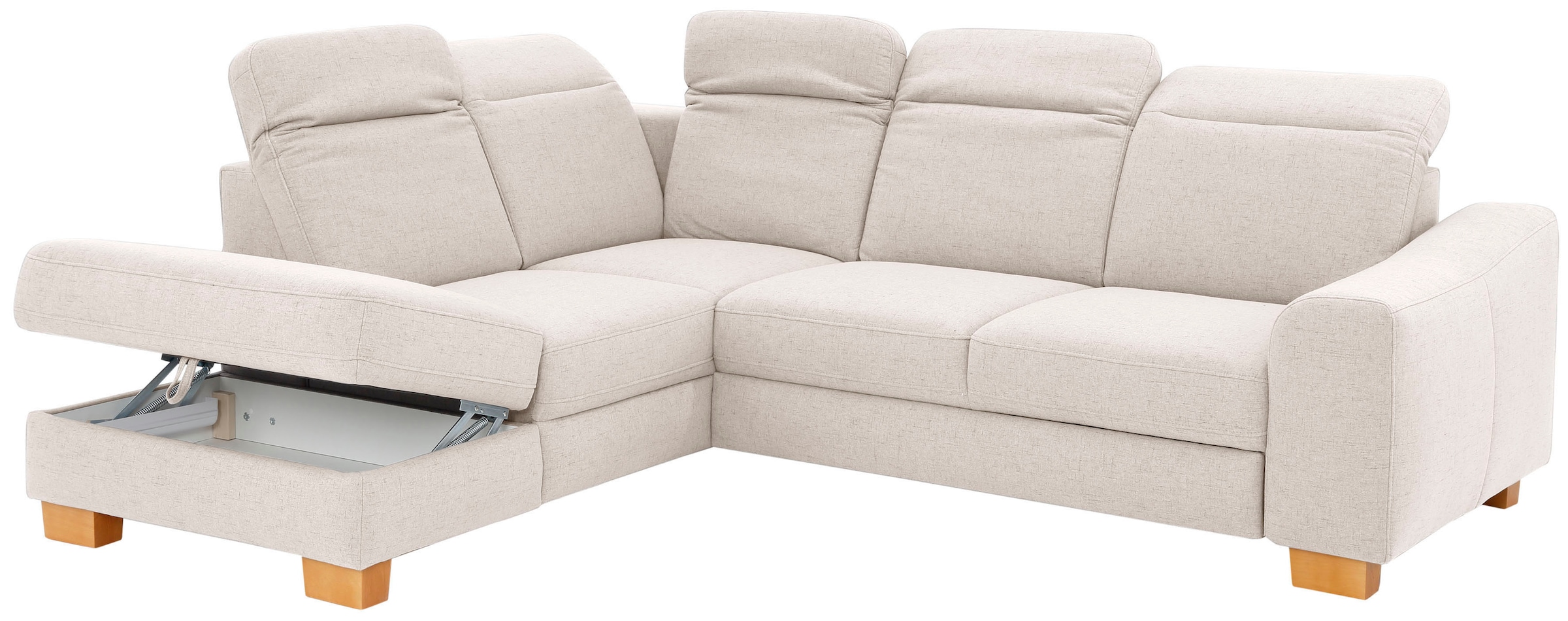 Home affaire Ecksofa »Dundee L-Form«, wahlweise mit Kopfteilverstellung und zusätzlich mit Bettfunktion