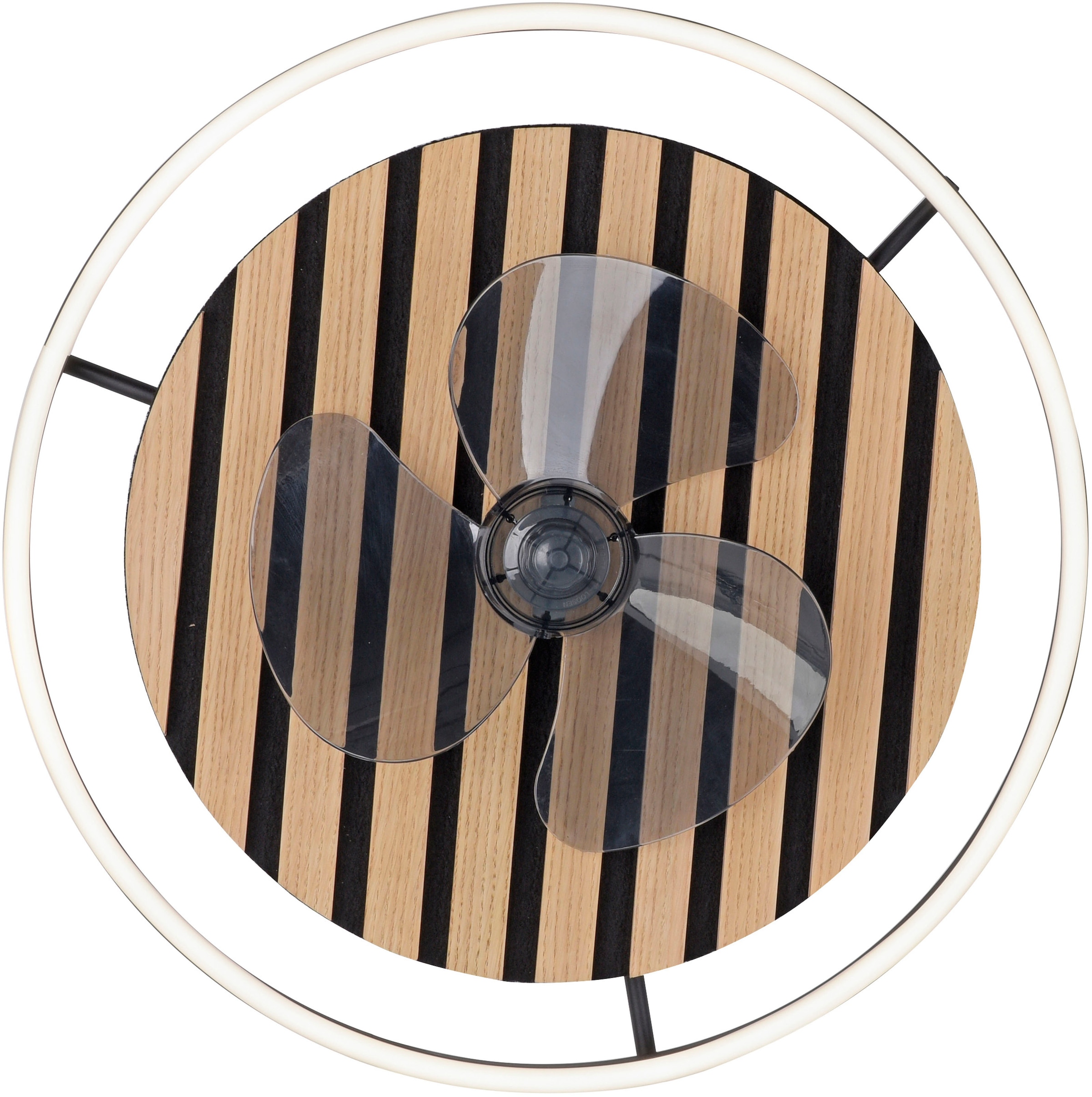 Leonique Deckenleuchte »Brialeen - Akustikpaneele«, 1 flammig, Leuchtmittel LED-Board | LED fest integriert, Deckenventilator, Deckenlampe, Ventilator, Akustik, Holz, Paneele