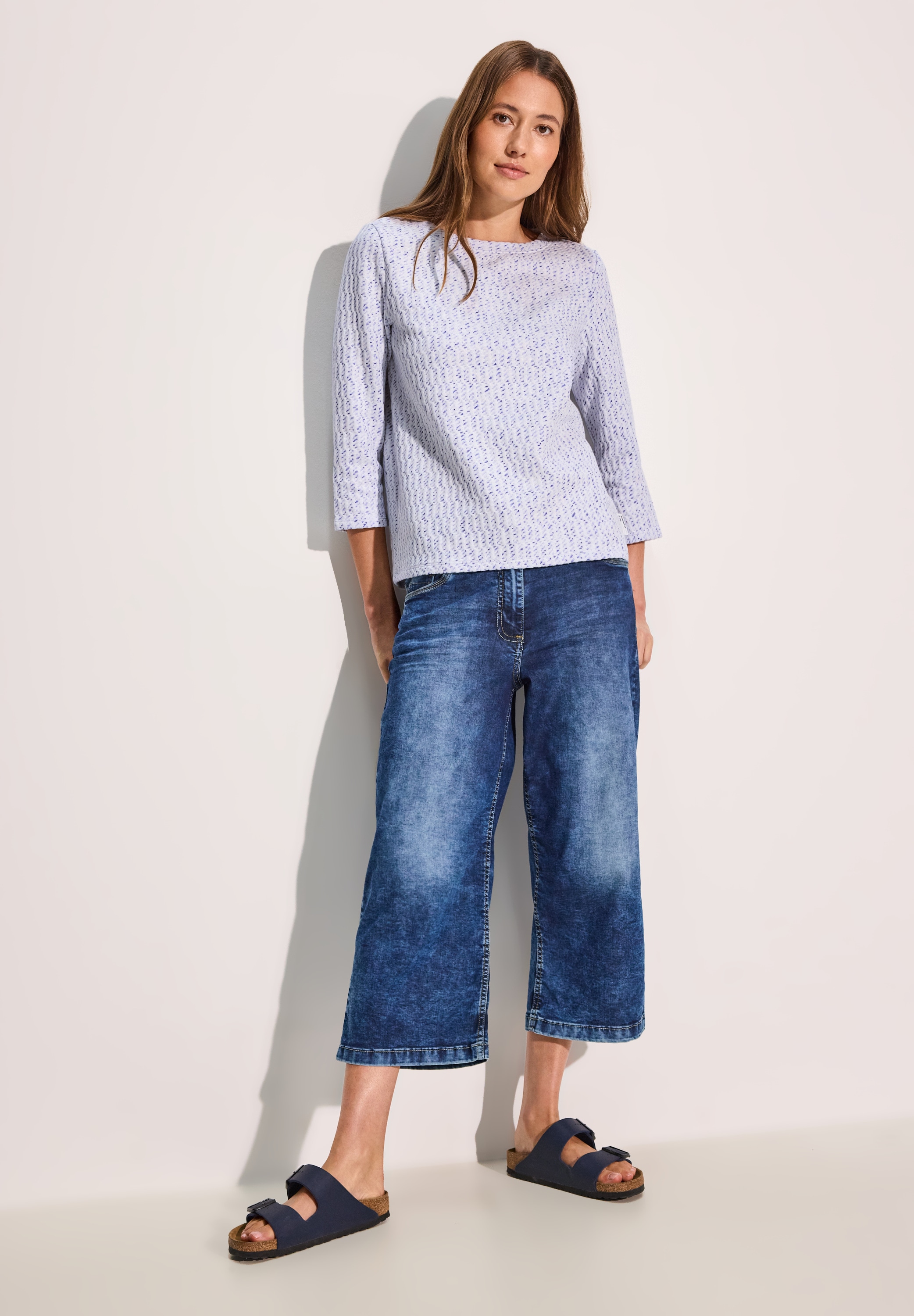 Cecil 3/4-Arm-Shirt, in Melange-Optik