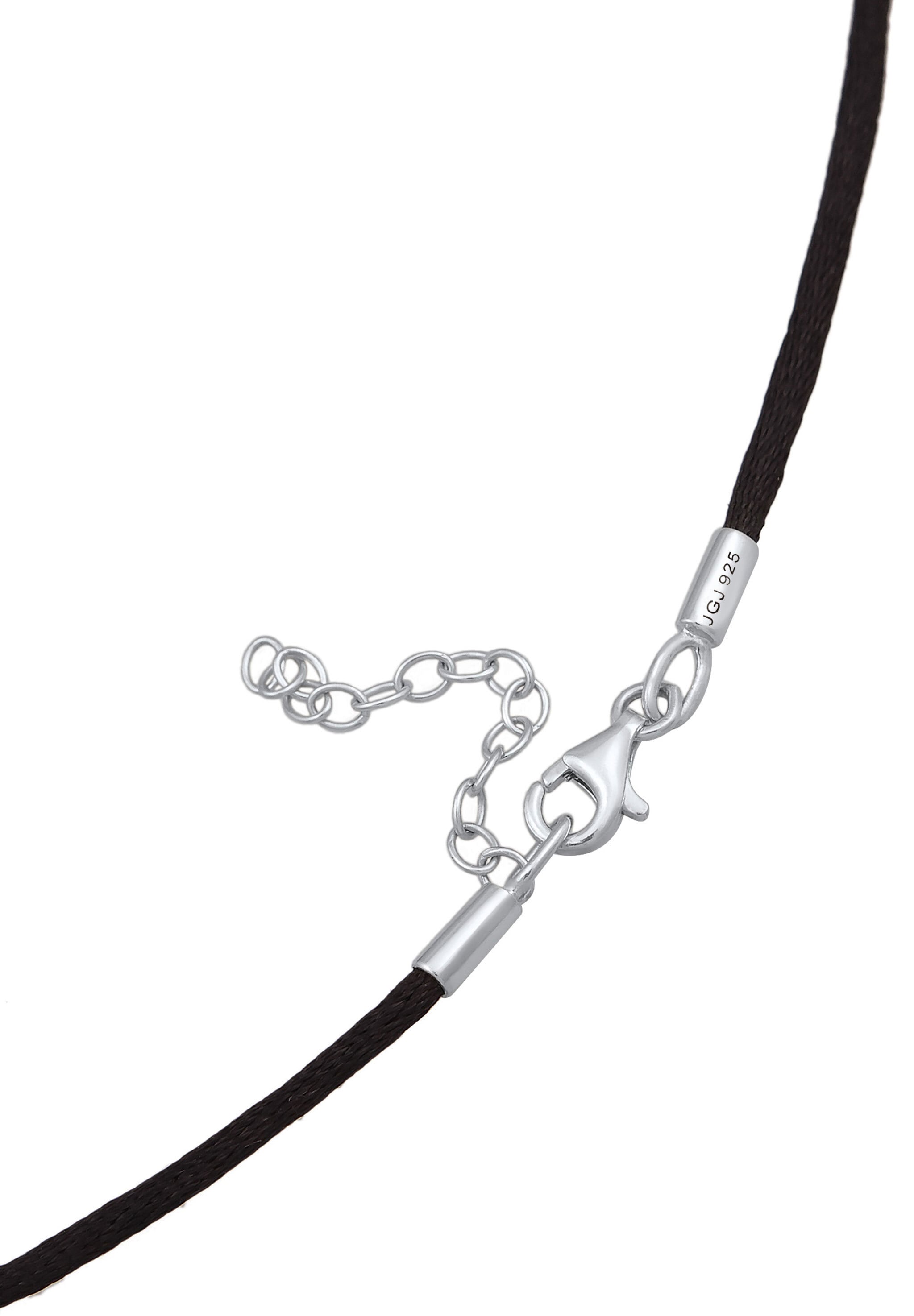 Elli Premium Choker »Halskette Choker Satin Labradorit Edelstein Tropfen 925 Silber«