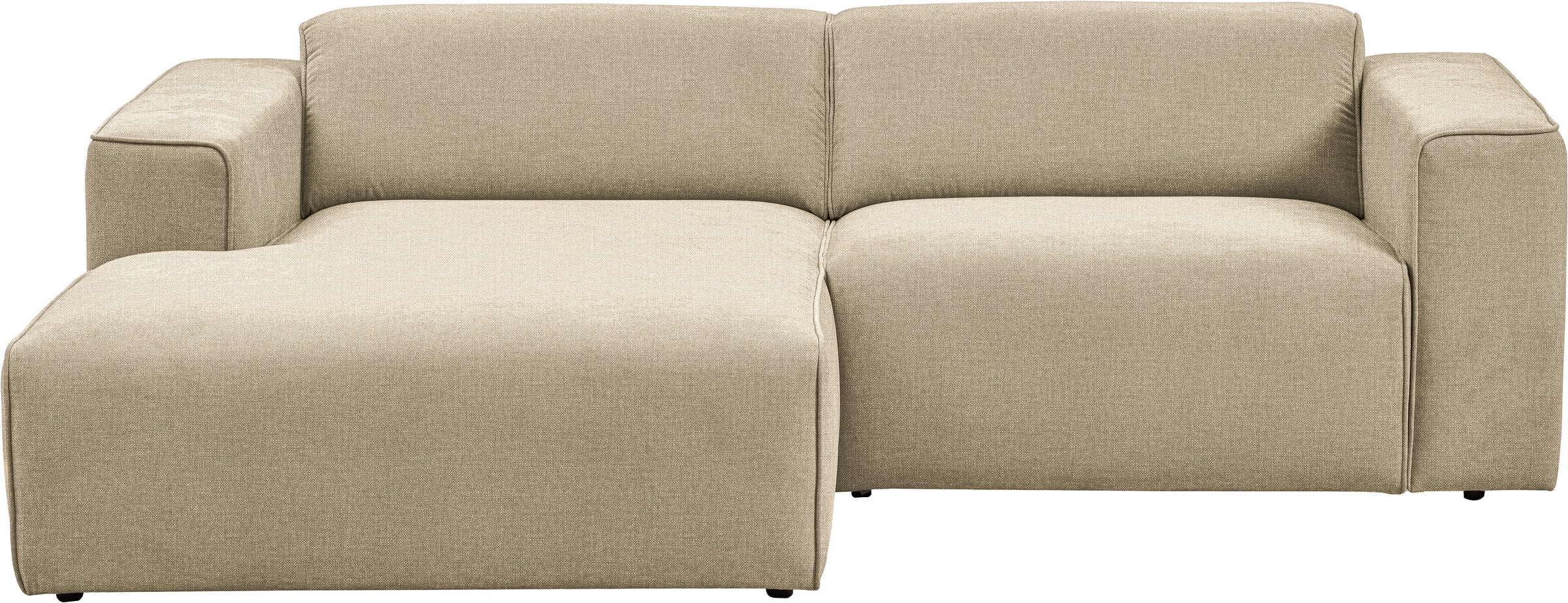 andas Ecksofa »Noord mit Kedernaht, Breite 234 cm«, Cord, Struktur, Webstoff, mit Wellenunterfederung, Massivholzrahmen