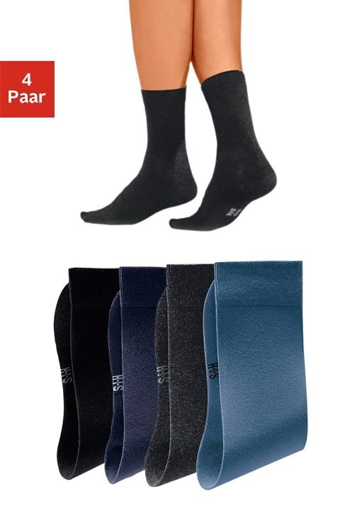 H.I.S Herren Basicsocken Packung in blau, Größe 43-46