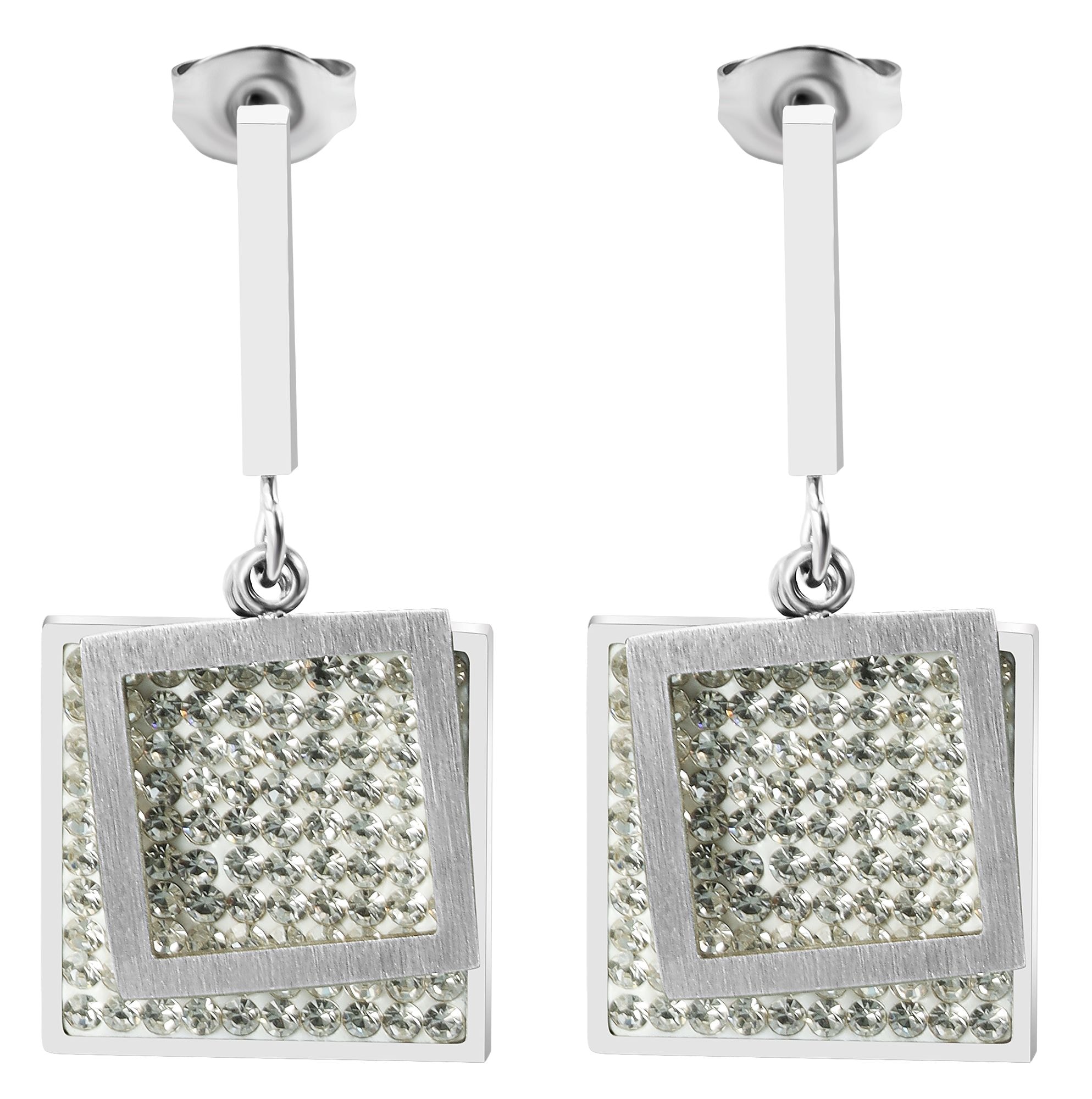 Adelia´s Paar Ohrstecker »Damen Ohrringe ¿ Ohrstecker aus Edelstahl mit Strass Steinchen«