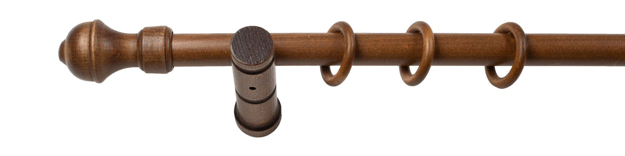 SN DECO GROUP Gardinenstange »Ares« 1 läufig-läufig Fixmaß 28 mm, Holz, verschiedene Längen und Farben, Komplettset