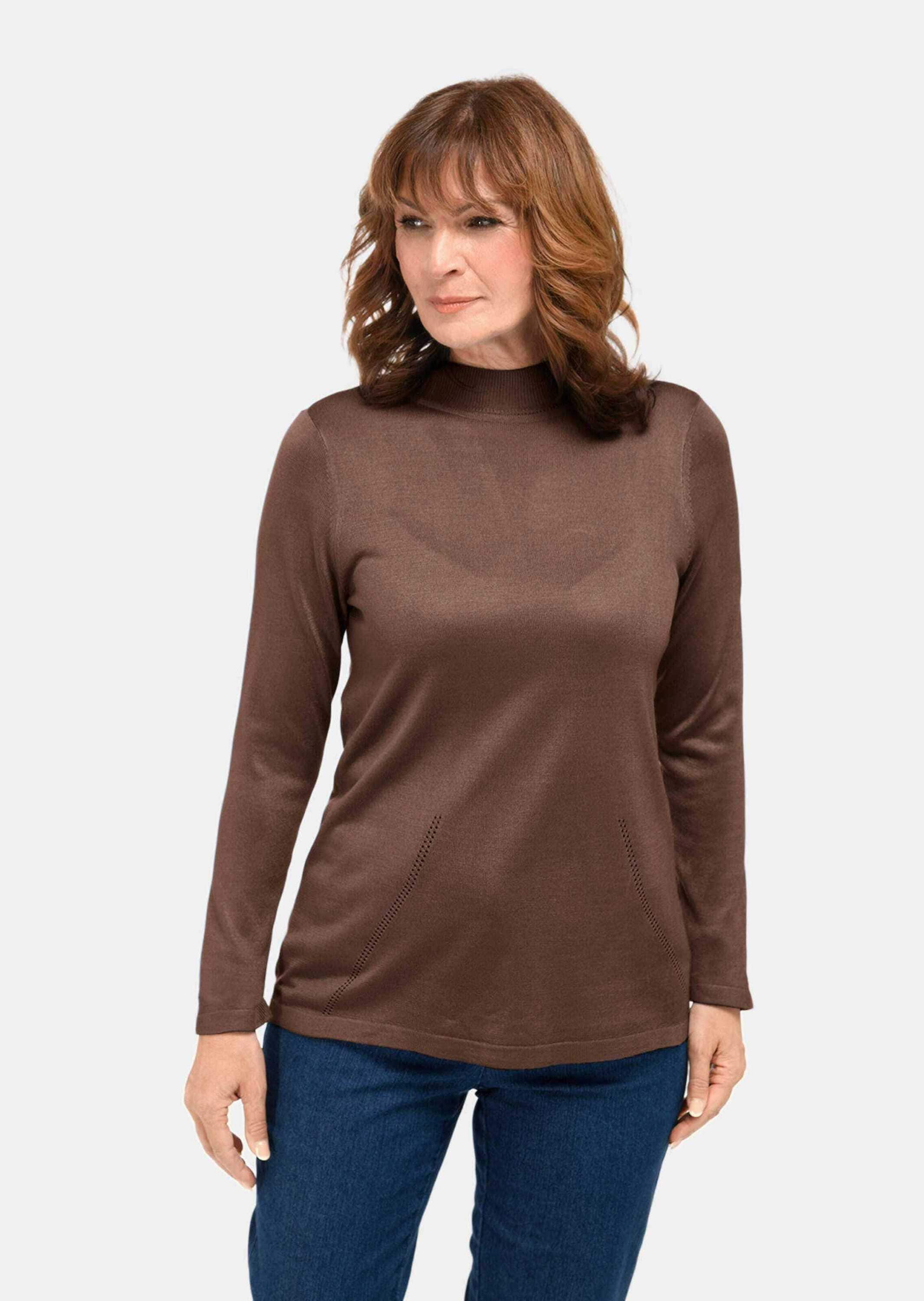 GOLDNER Strickpullover »Kurzgröße Unkomplizierter Stehbundpullover«
