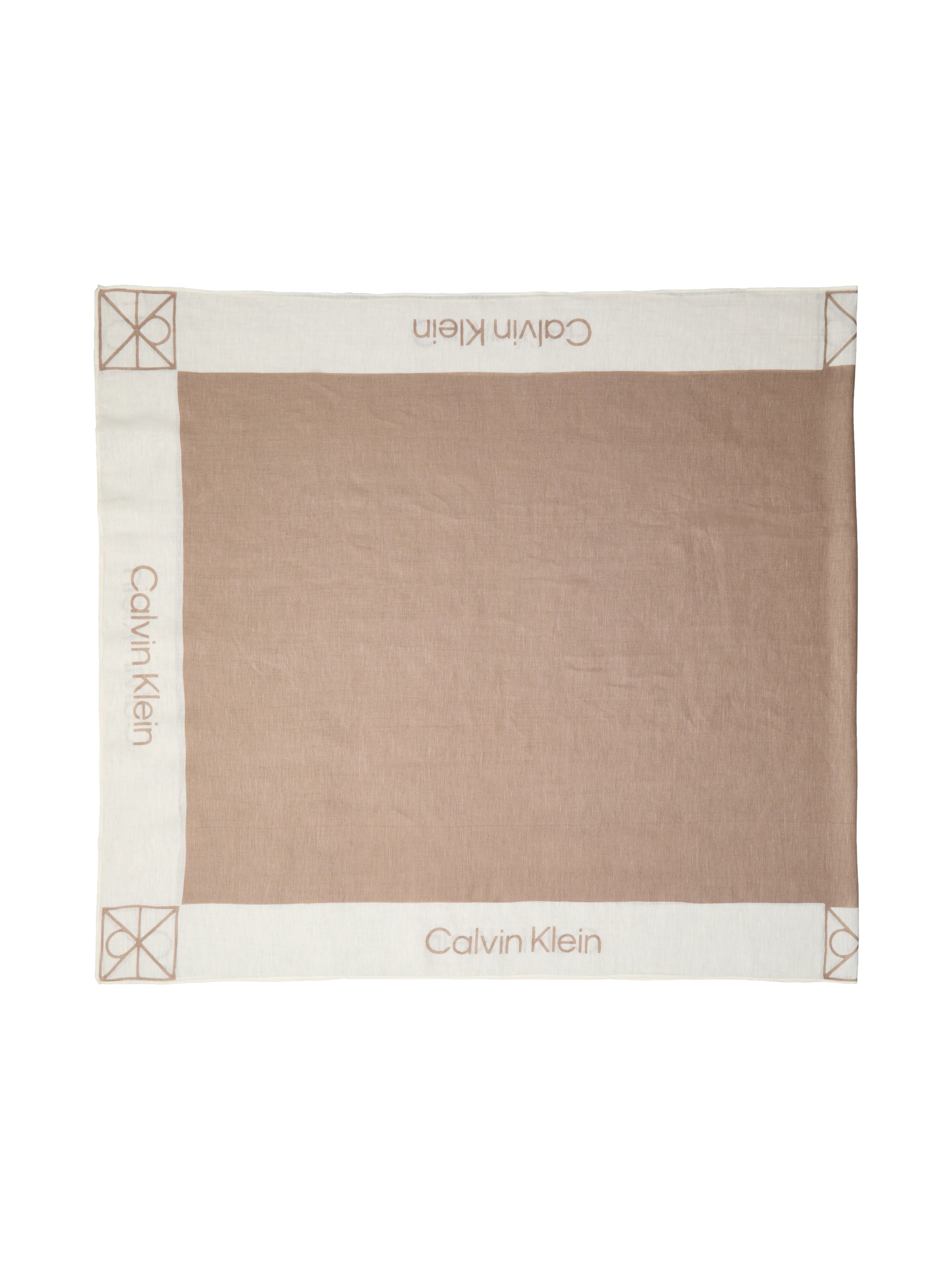 Calvin Klein Modetuch »LINEN BLEND EMBLEM PAREO SCARF« Mit Farbkontrasten