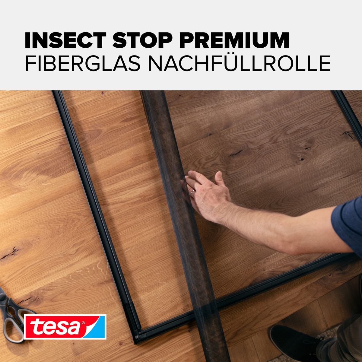 tesa Fliegengitter-Gewebe »Insect Stop Fliegengitter Ersatzrolle Clear View 1.2 m x 2.5 m« Packung, Nachfüllrolle, 1 Stk. tlg. Mückennetz für Fenster & Türen - Ersatz-Rolle