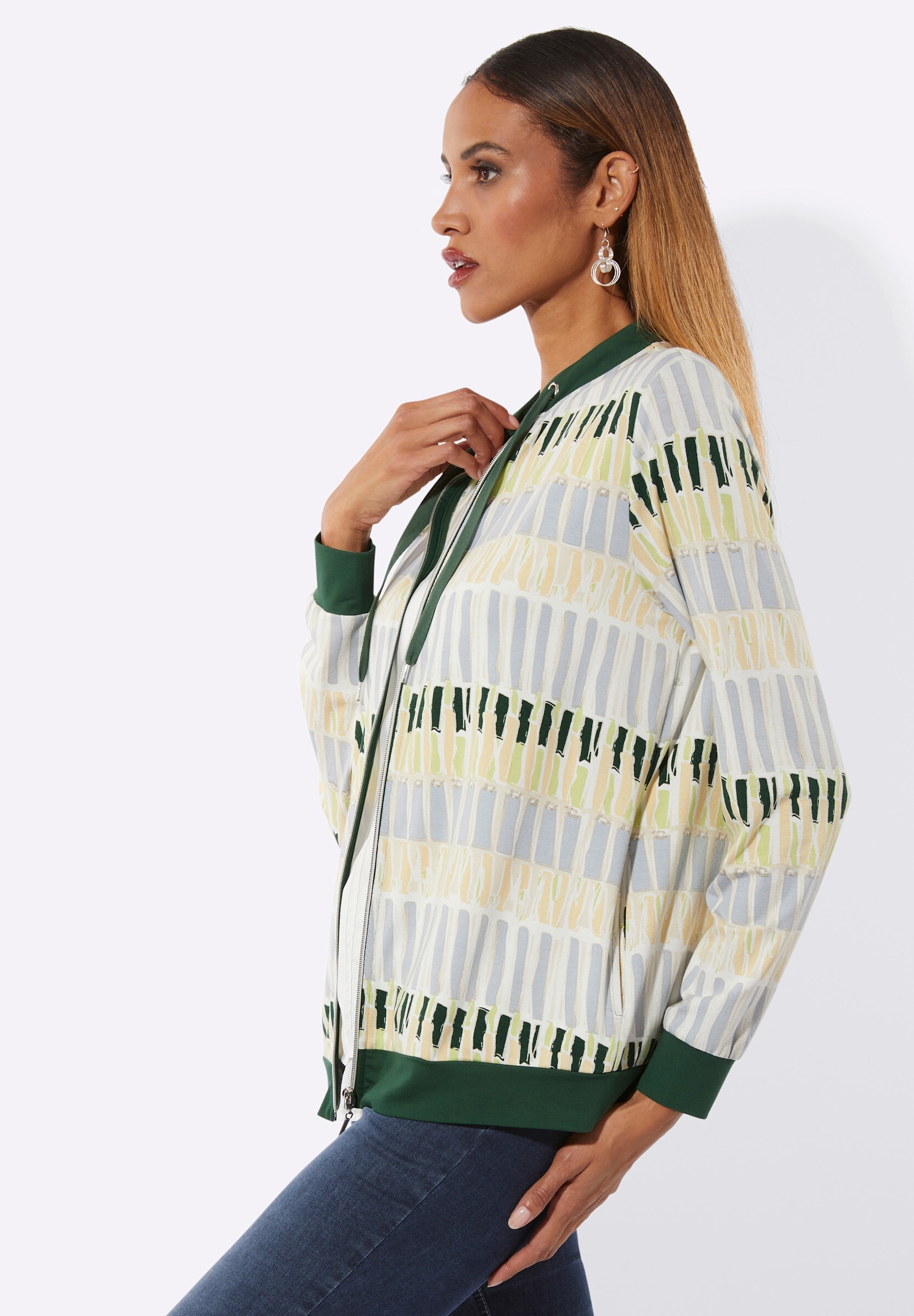 creation L Shirtjacke »Shirtjacke Shirtjacke mit Stehkragen«