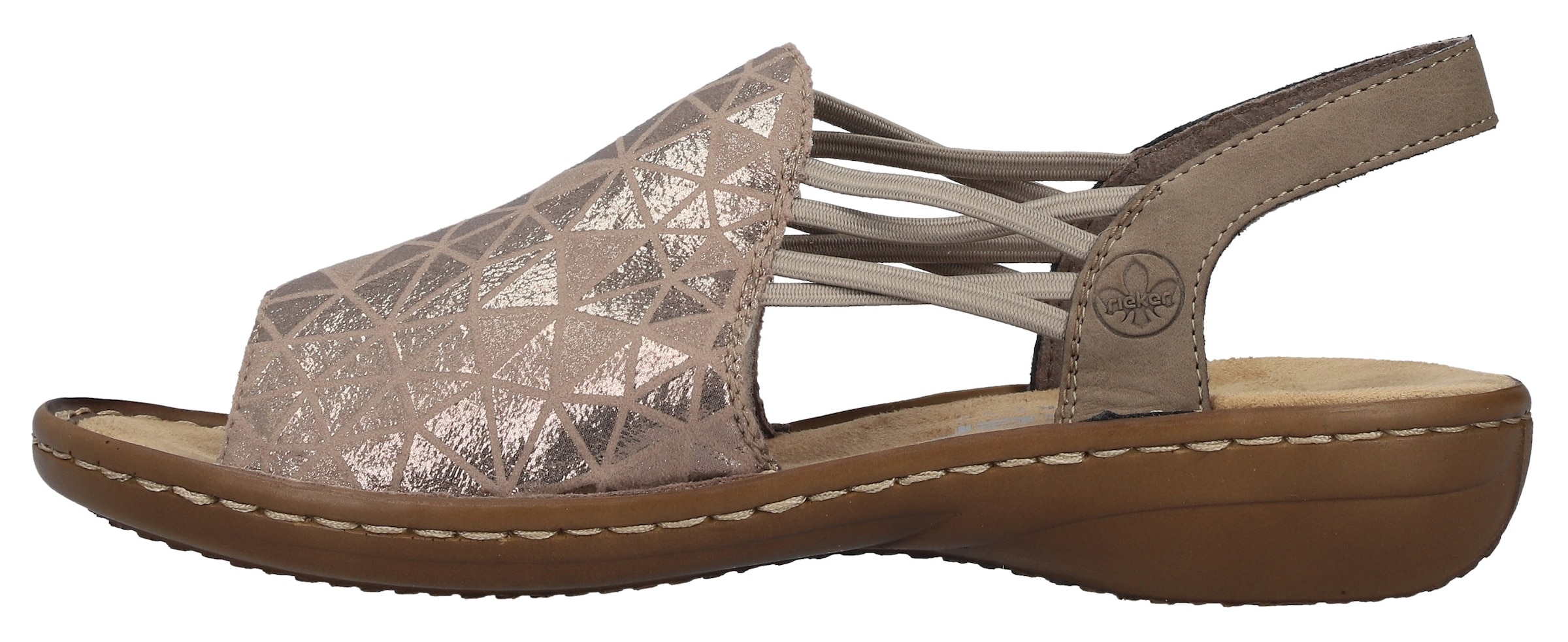 Rieker Sandale  Sommerschuh, Sandalette, Keilabsatz, mit Gummizugbändern