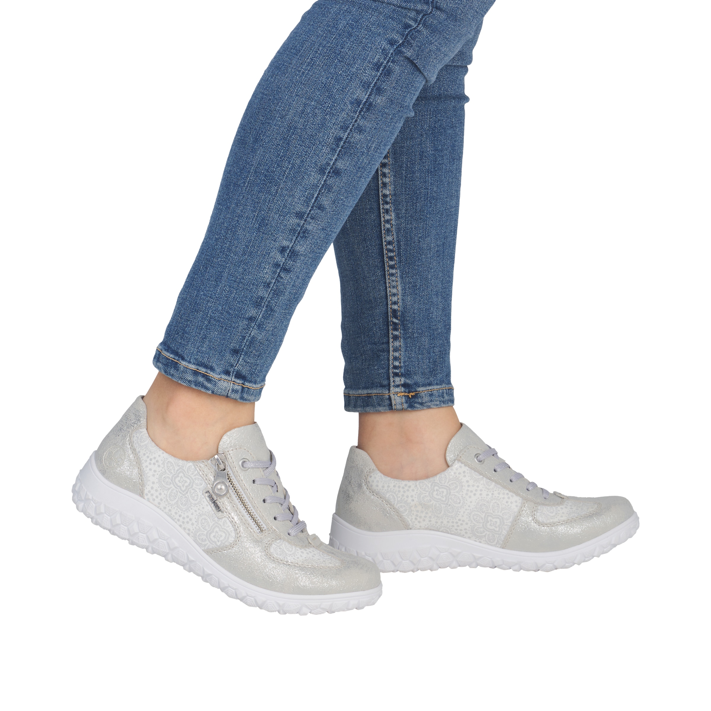 Rieker Sneaker  Halbschuh, Schnürschuh, Freizeitsneaker mit floralem Muster