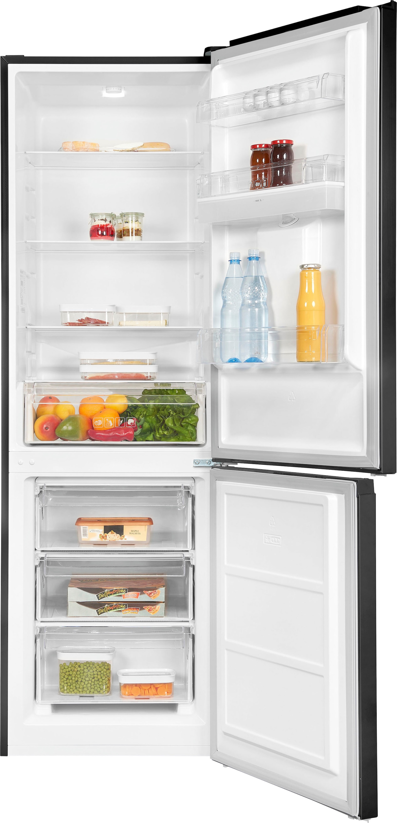 exquisit Kühl-/Gefrierkombination »KGC320-95-E-WS-040C«, KGC320-95-E-WS-040C inoxlook-az, 185,8 cm hoch, 60 cm breit