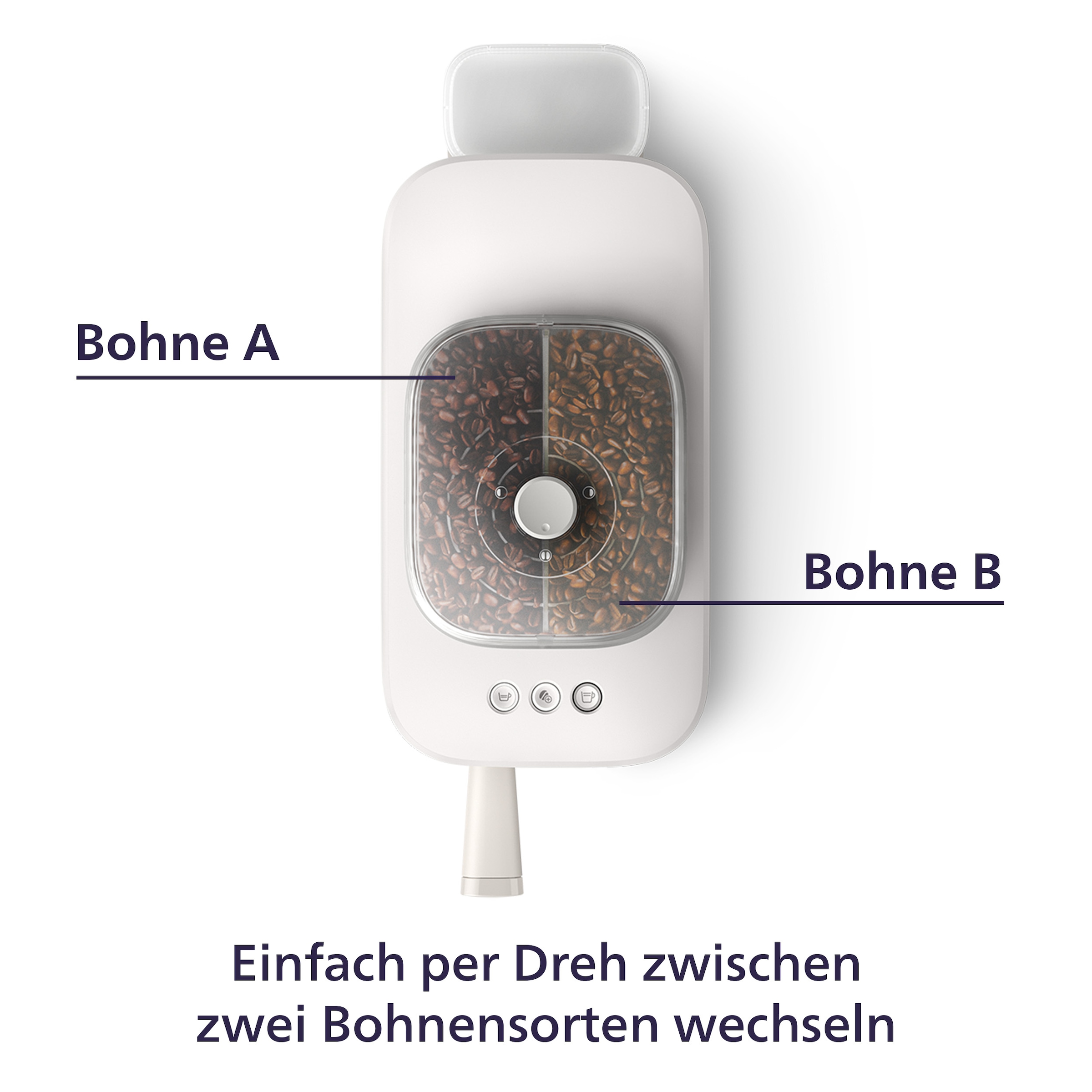 PHILIPS baristina Espressomaschine »mit Bean swap BAR320/00 mit Mahlwerk für ganze Bohnen«, Dualer Bohnenbehälter, Naturweiß​