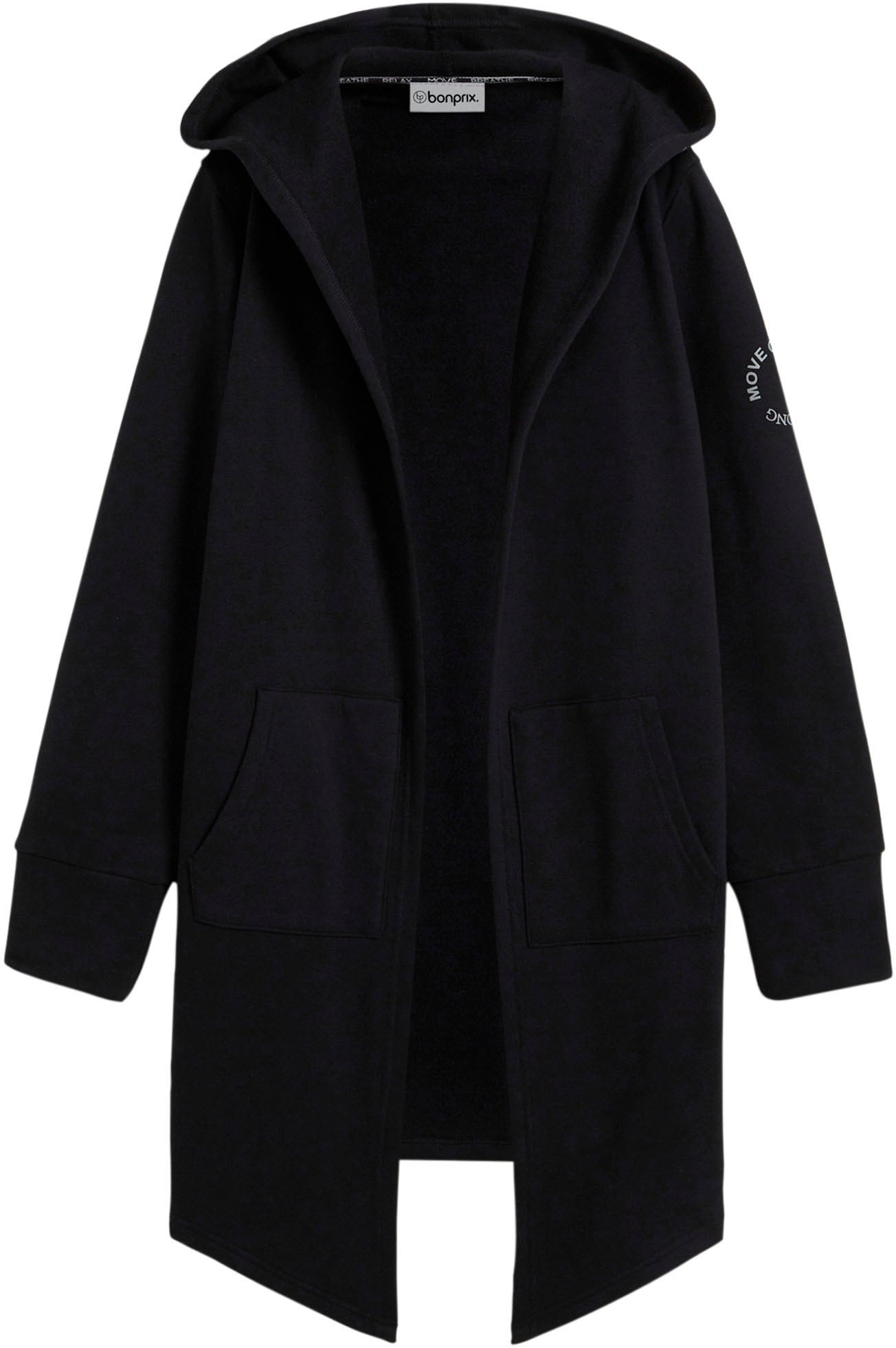 bonprix Sweatjacke »Long-Sweatjacke« mit Nahtreißverschluss, aus Baumwolle und Polyester