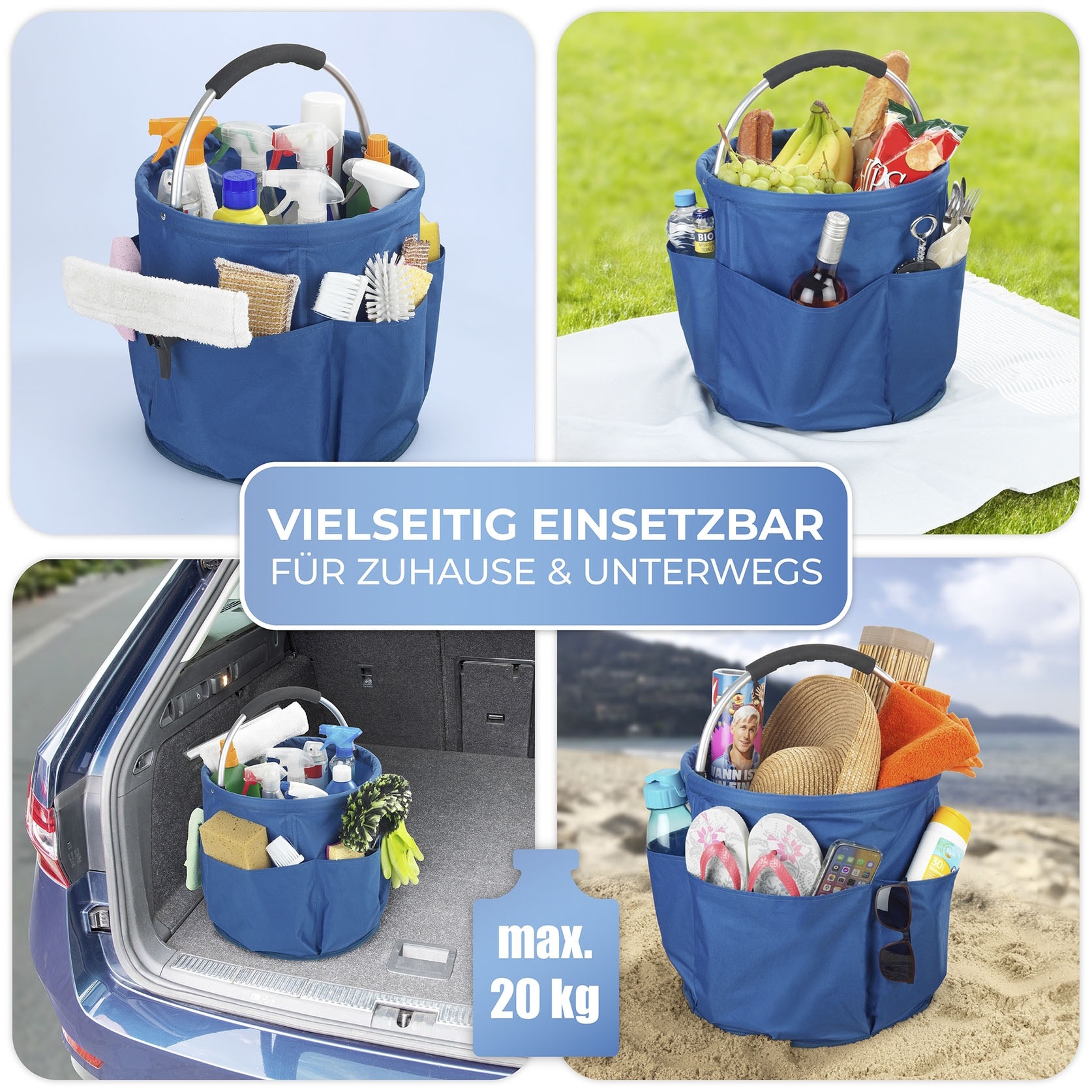 Maximex Organizer »Universal-Reinigungs-Caddy Modell HERKULES«, faltbare Tragetasche für zuhause und unterwegs, 34 Liter